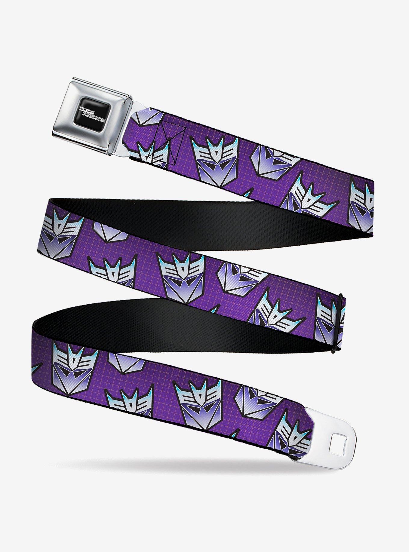 Transformers Decepticons Icon Scattered Grids Seatbelt Buckle Belt