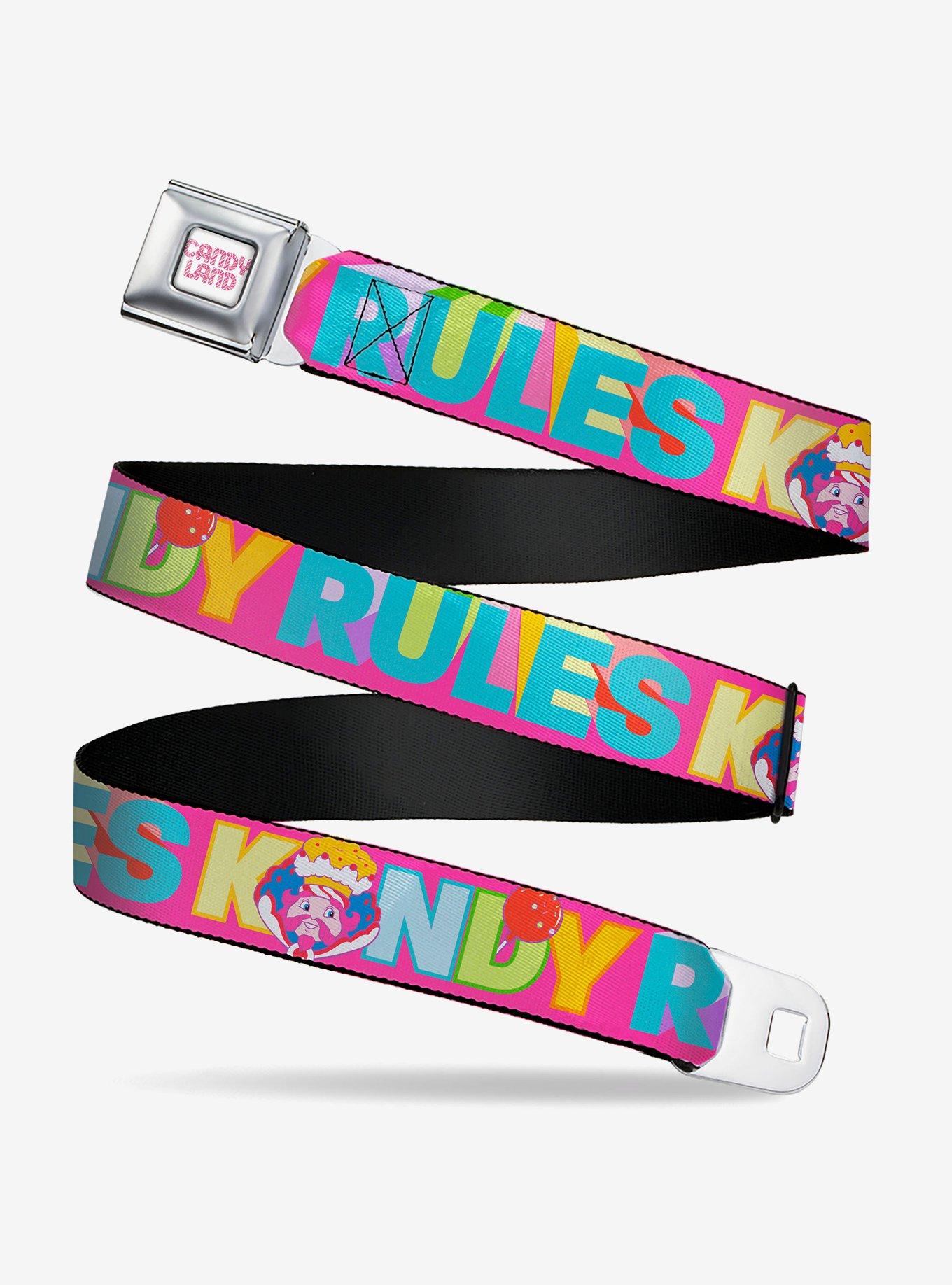Candy Land Kandy Rules King Kandy Face Red Seatbelt Buckle Belt