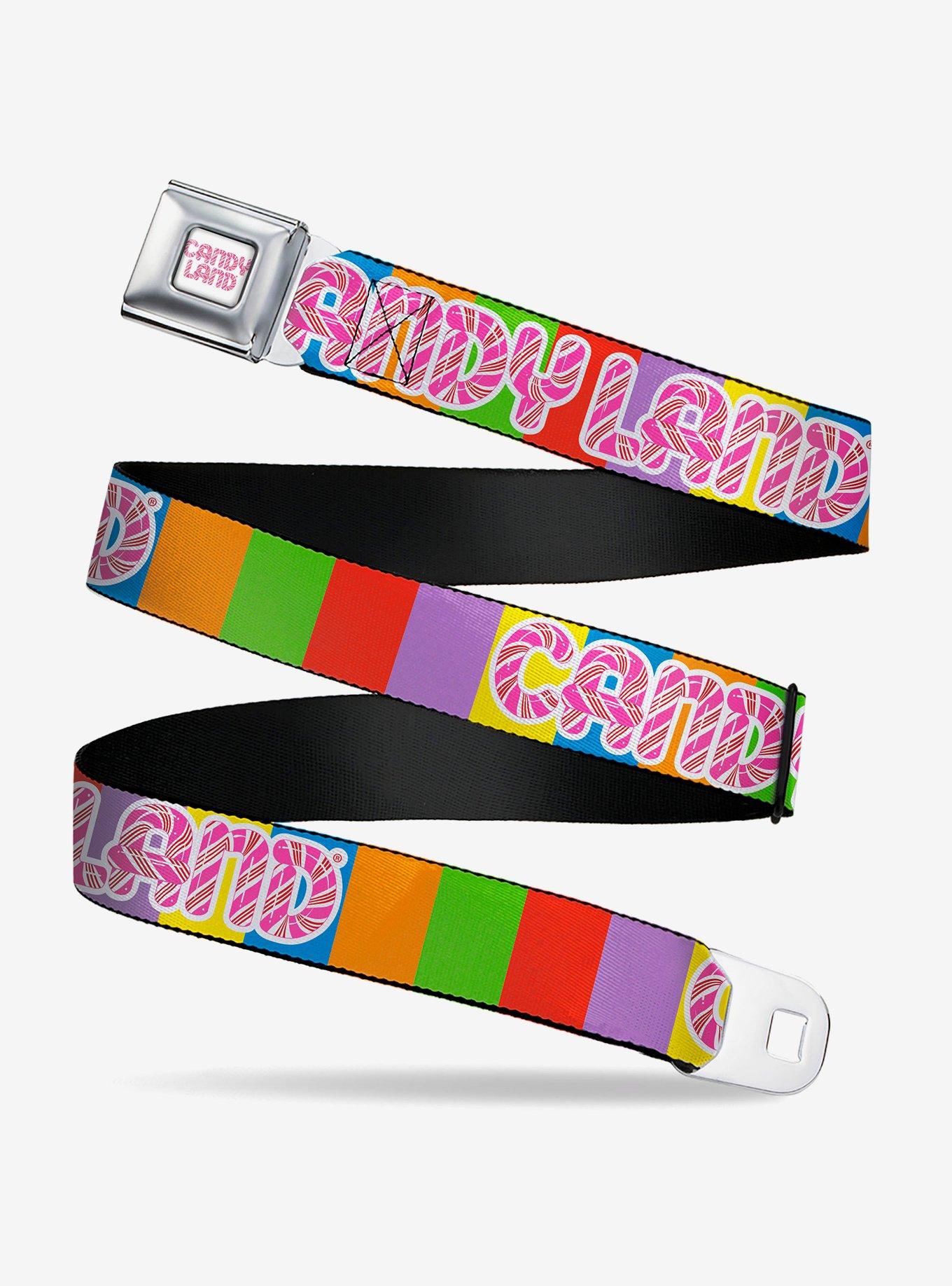 Candy Land Game Logo Color Blocks Seatbelt Buckle Belt, , hi-res