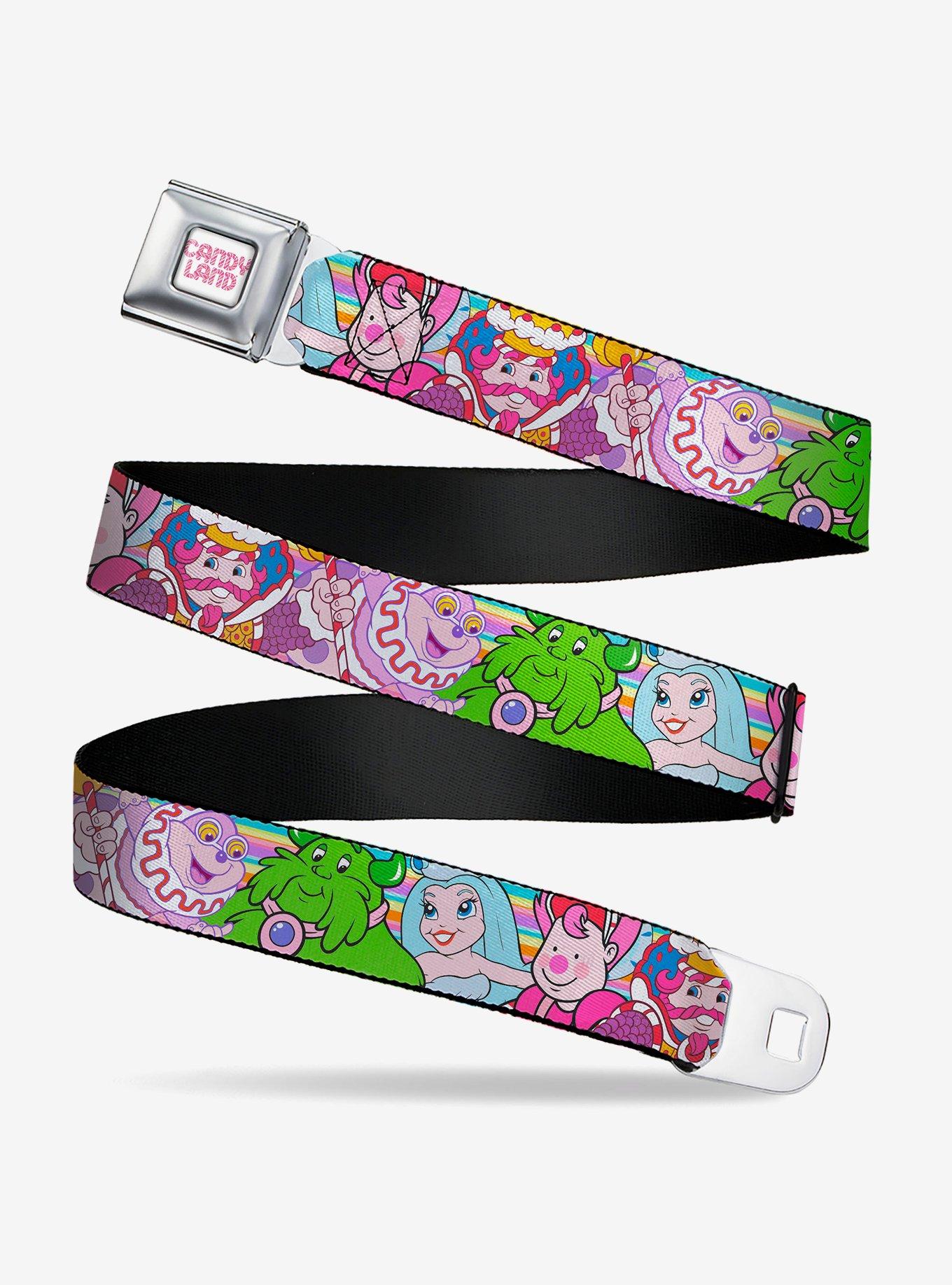 Candy Land Character Lineup Stripe Seatbelt Buckle Belt, , hi-res