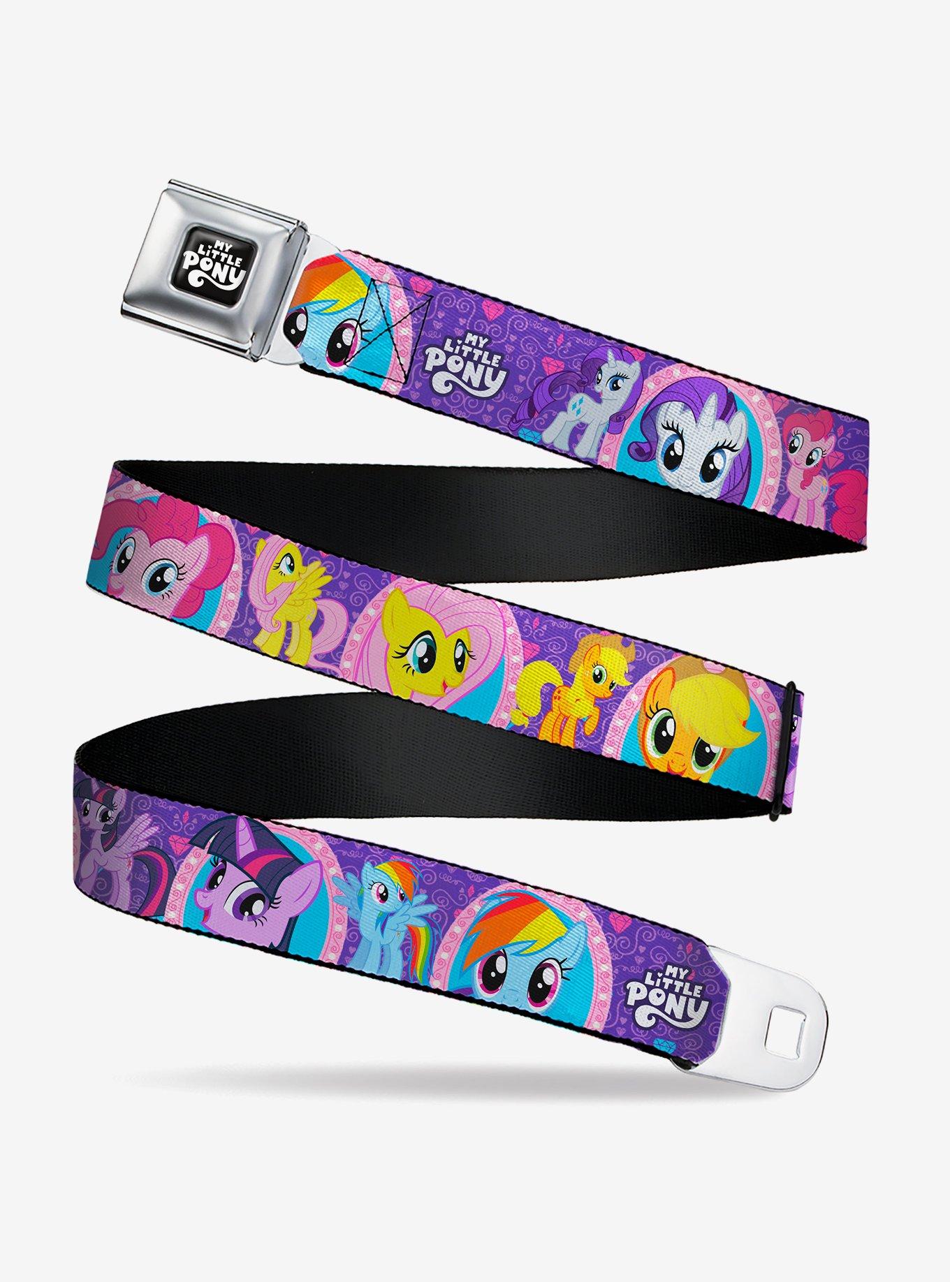 My Little Pony Mane Six Close Up Faces & Poses Seatbelt Buckle Belt, PURPLE, hi-res