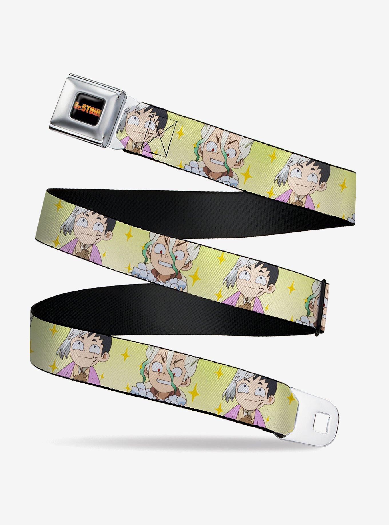 Dr. Stone Chibi Senku & Gen Faces Stars Seatbelt Buckle Belt, , hi-res