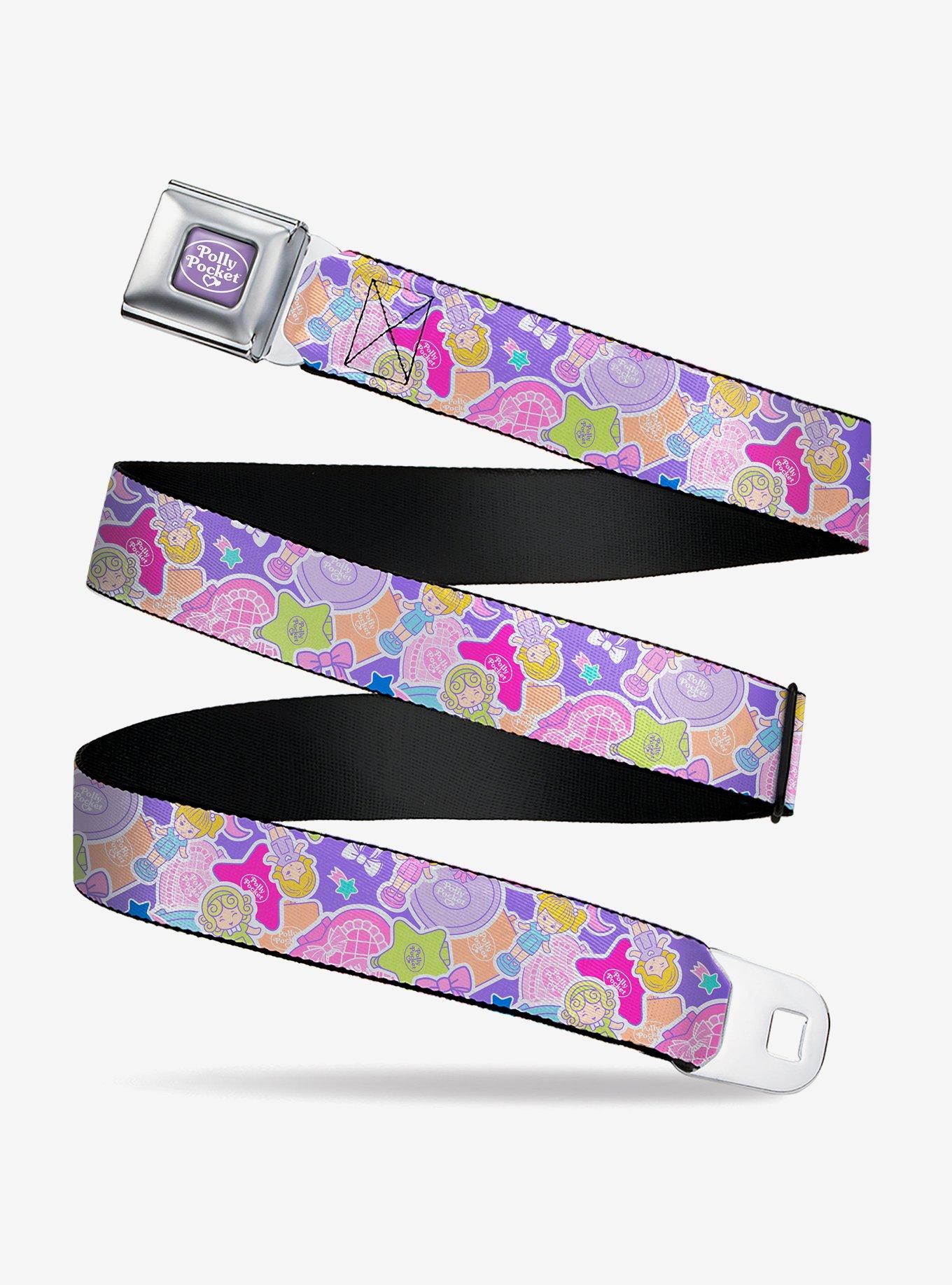 Polly Pocket Dolls & Compacts Collage Seatbelt Buckle Belt, , hi-res