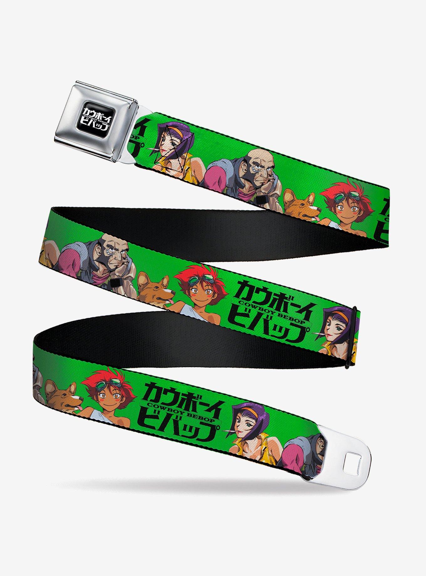 Cowboy Bebop Crew Group Pose & Title Logo Seatbelt Buckle Belt, , hi-res