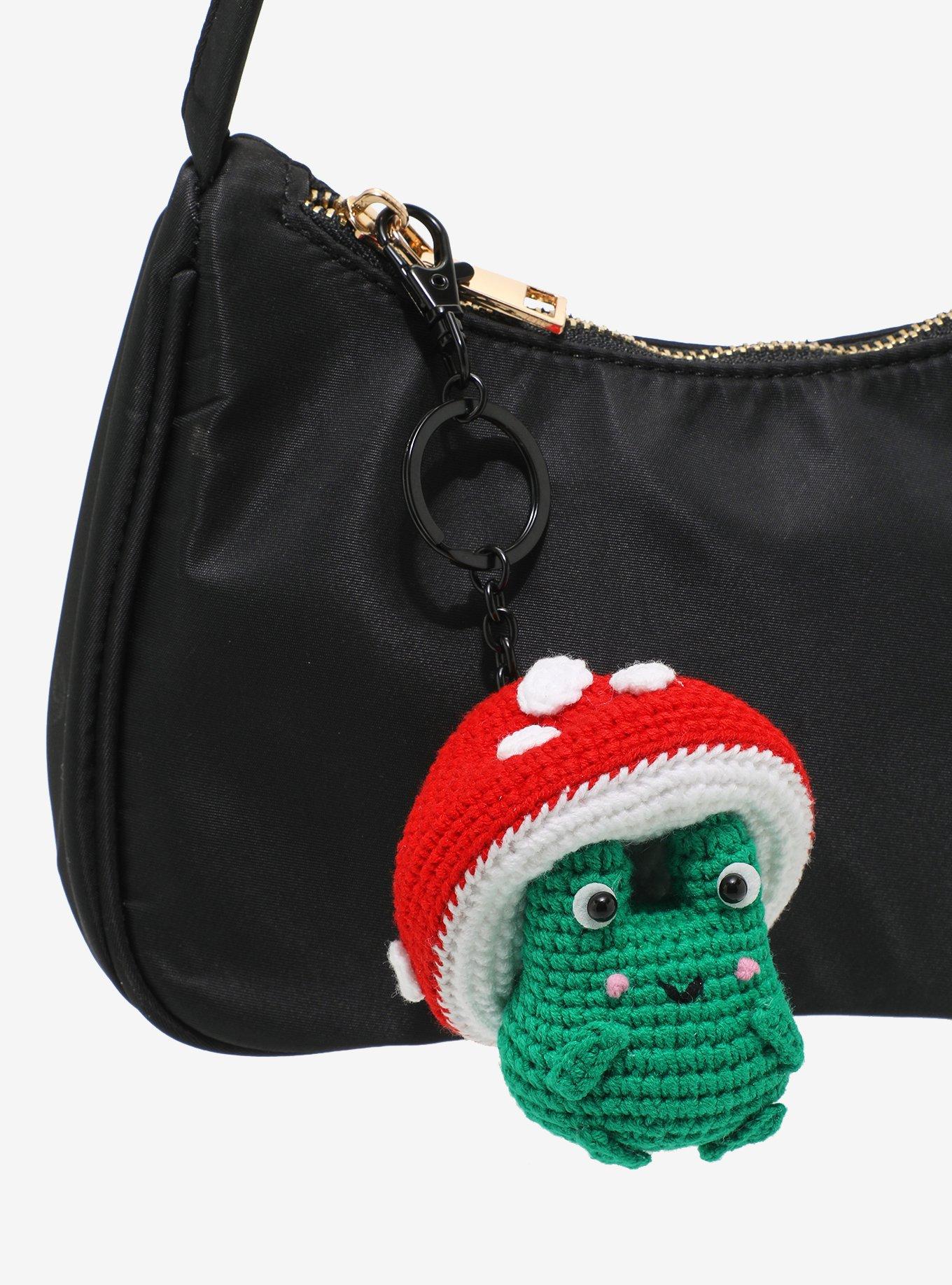 Crochet Toadstool Frog Keychain