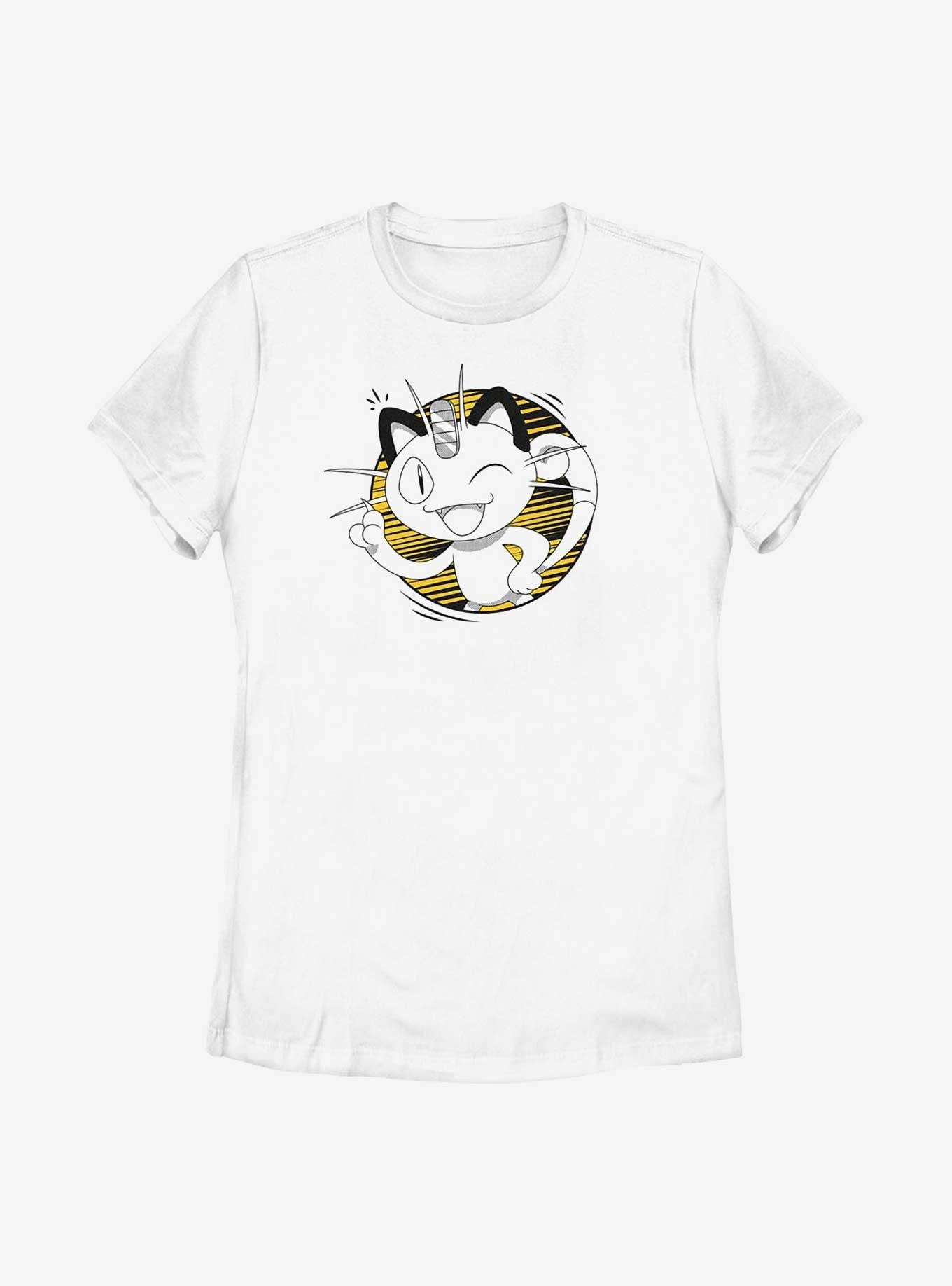 Pokemon Meowth Wink Womens T-Shirt, WHITE, hi-res