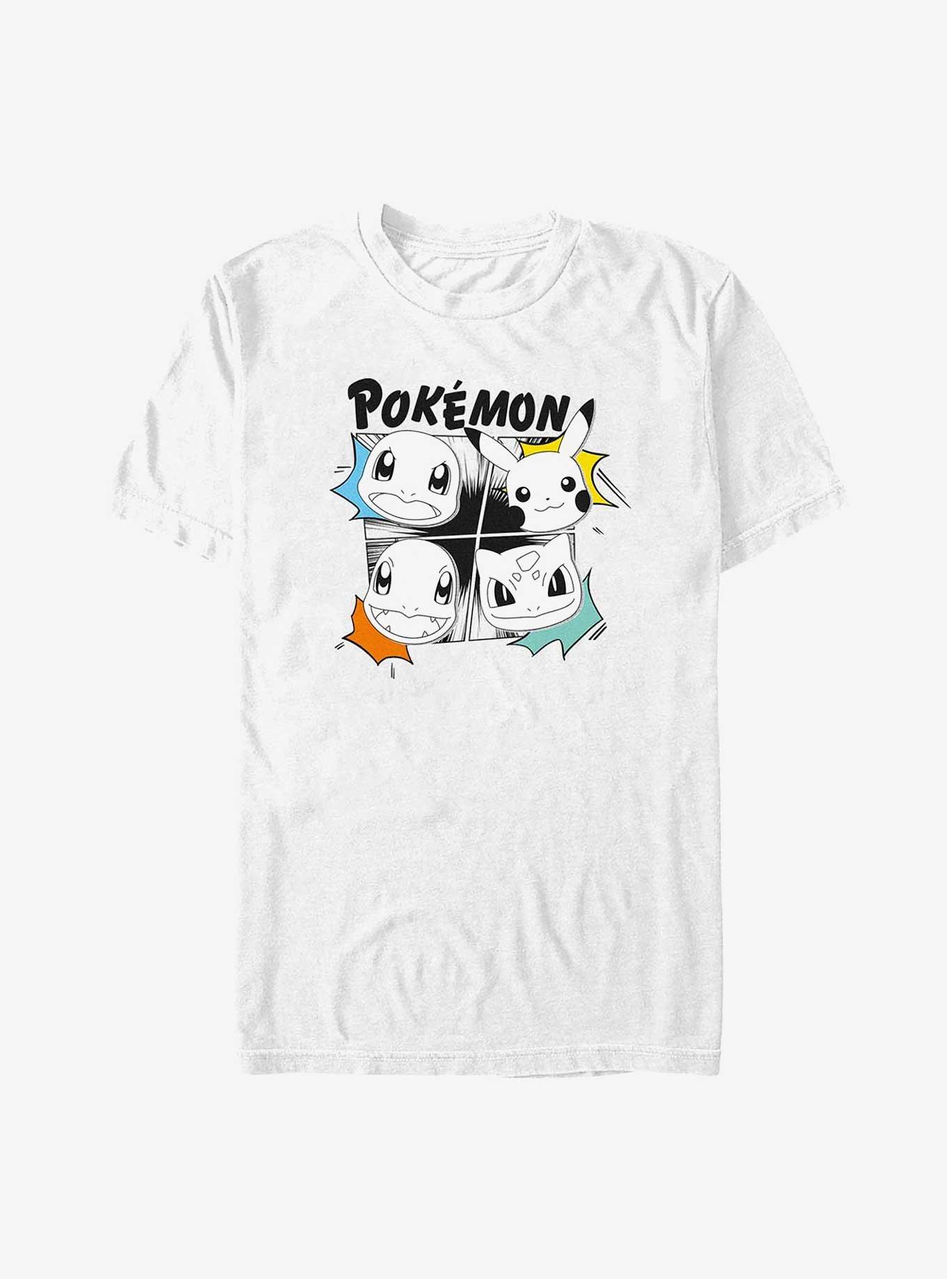 Pokemon Starter Heads Grid Manga Style T-Shirt, , hi-res