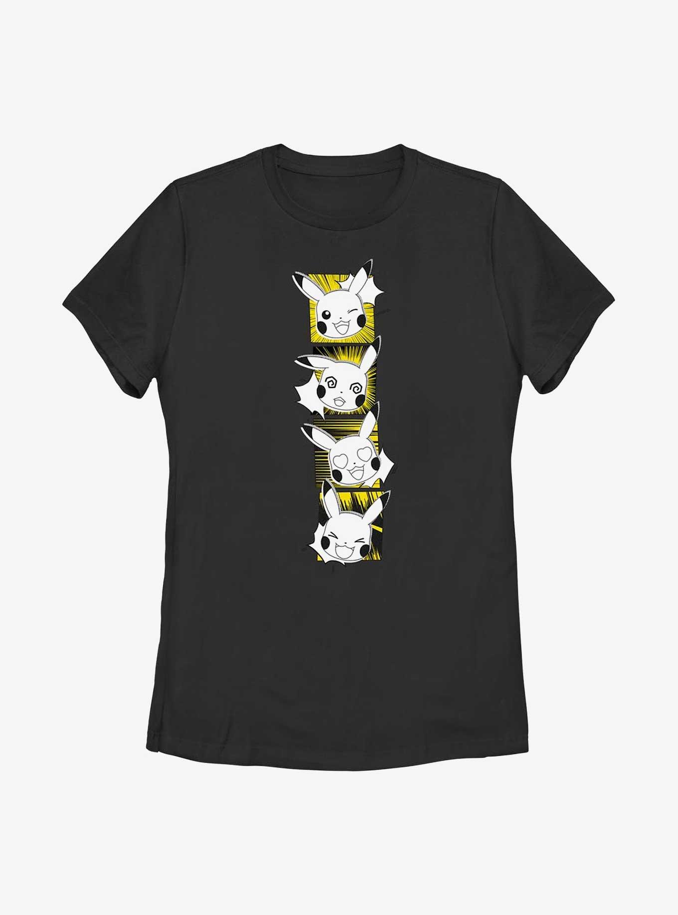 Pokemon Pikachu Emotions Womens T-Shirt, BLACK, hi-res
