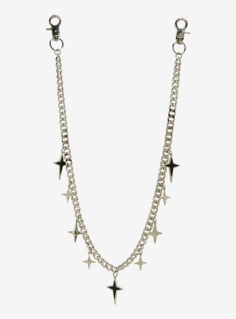 Black & Silver Star 22 Inch Wallet Chain | Hot Topic