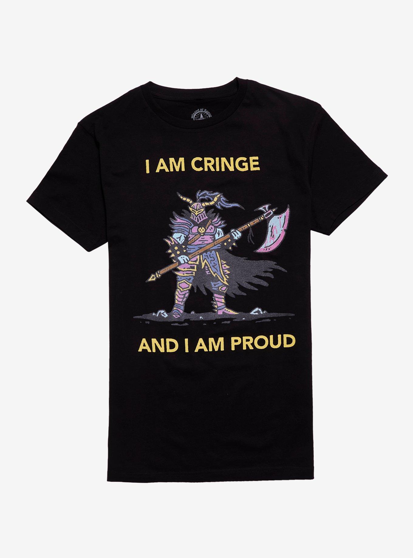 Cringe And Proud T-Shirt By Wizard of Barge, BLACK, hi-res