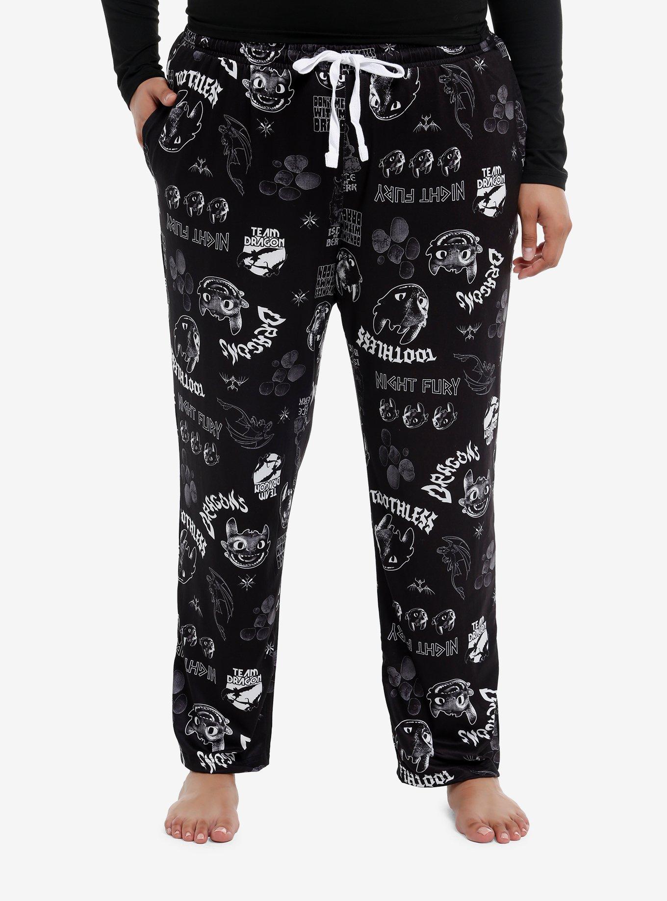 How To Train Your Dragon Toothless Collage Pajama Pants Plus Size, , hi-res