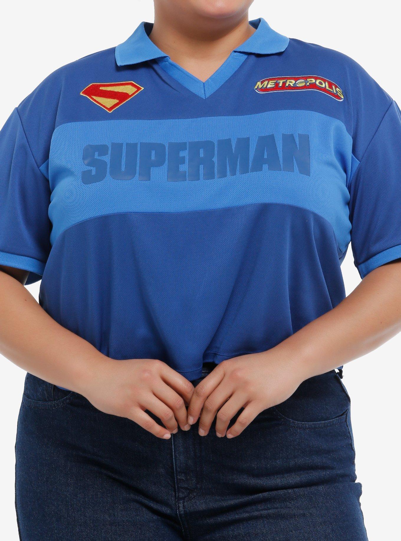 DC Comics Superman Clark Kent Girls Crop Jersey Plus Size, , hi-res