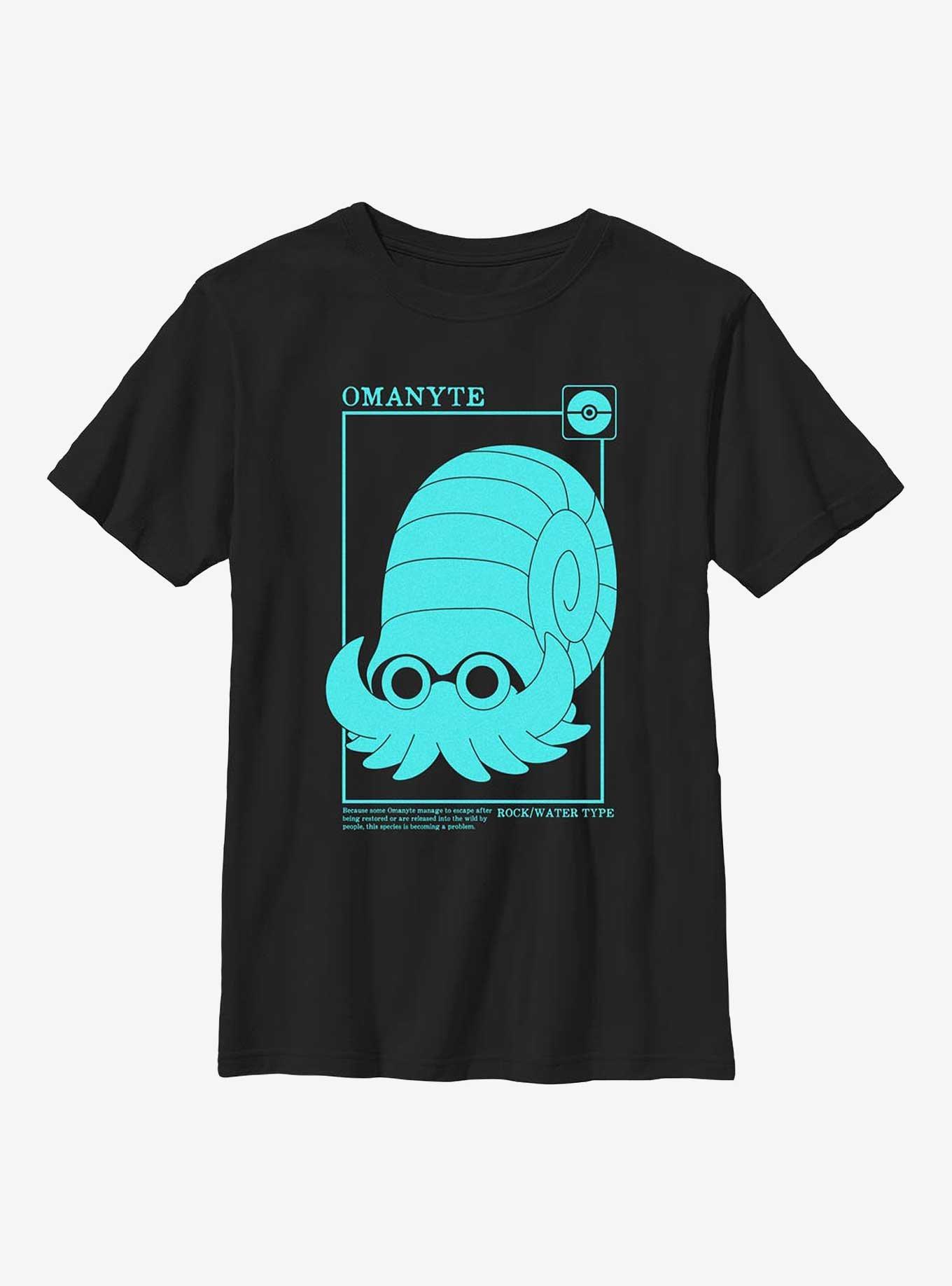 Pokemon Omanyte Card Style Youth T-Shirt, , hi-res