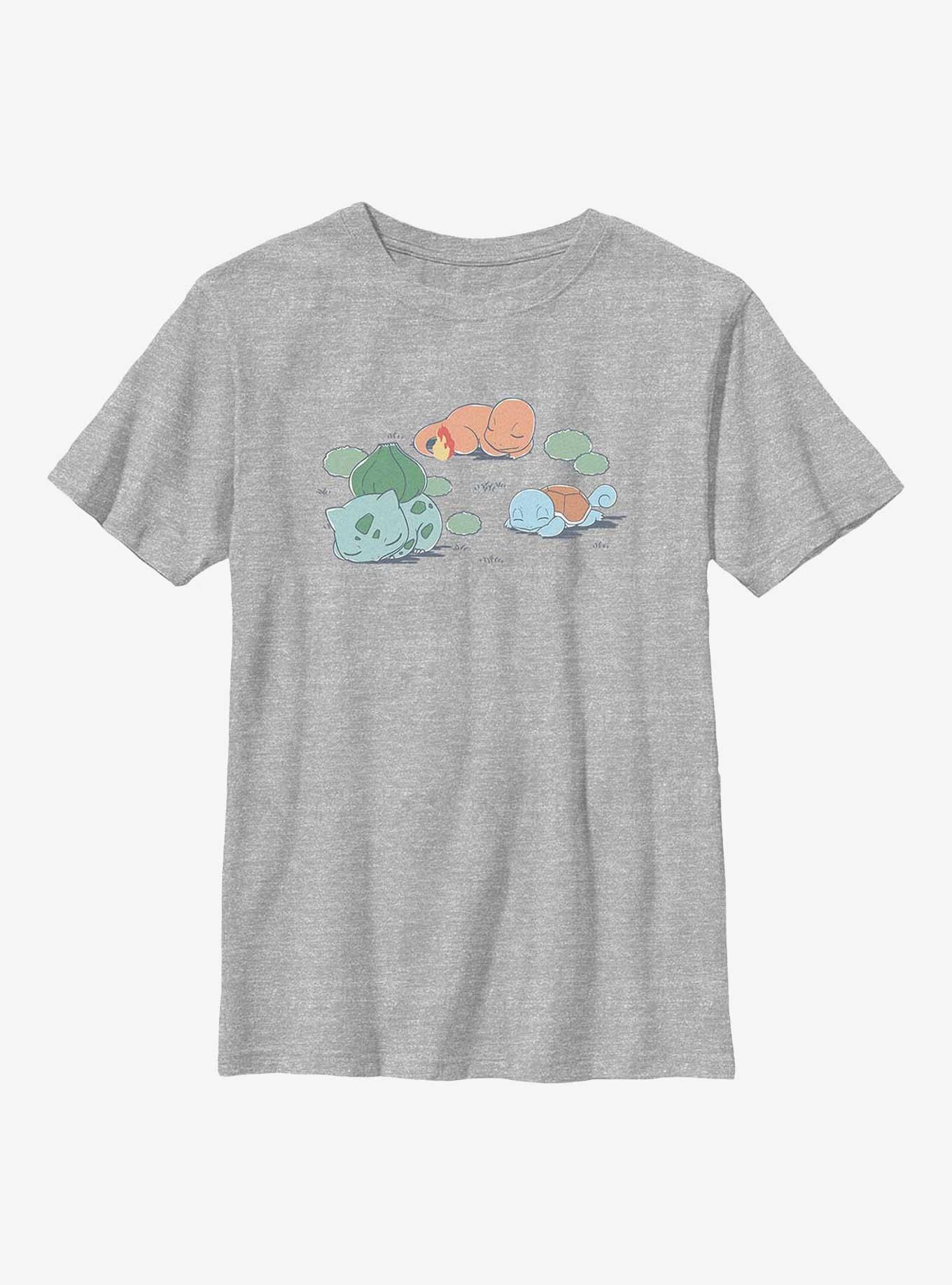 Pokemon Bulbasaur Charmander Squirtle Sketch Style Youth T-Shirt, , hi-res