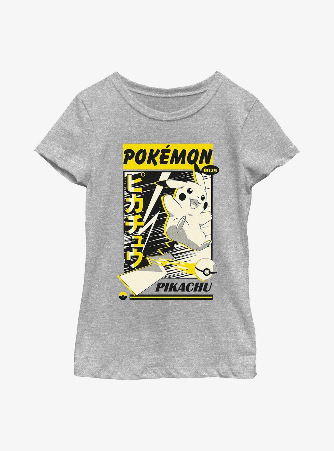 Pokemon Pikachu Card Poster Style Youth Girls T-Shirt, , hi-res