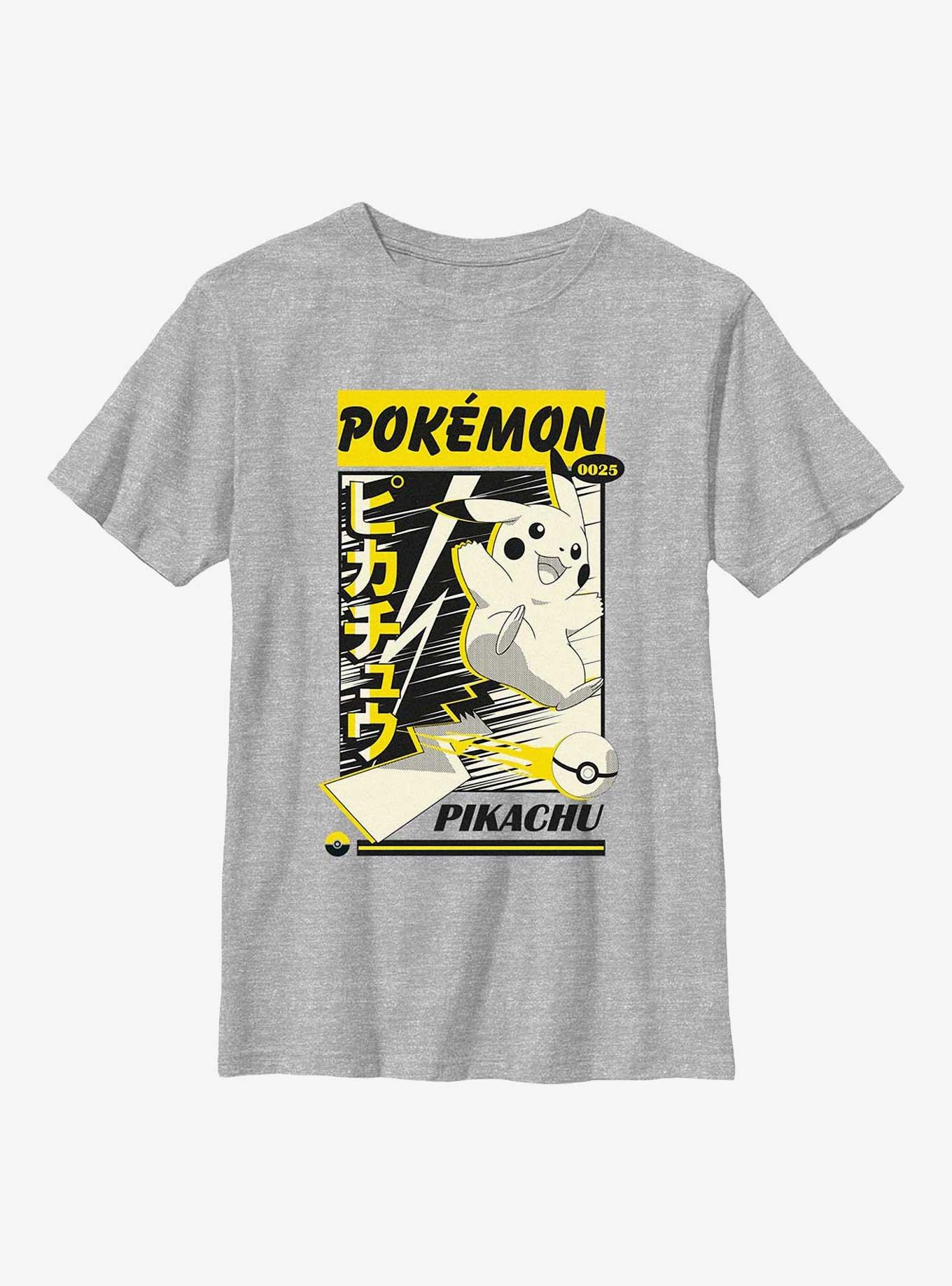 Pokemon Pikachu Card Poster Style Youth T-Shirt, , hi-res