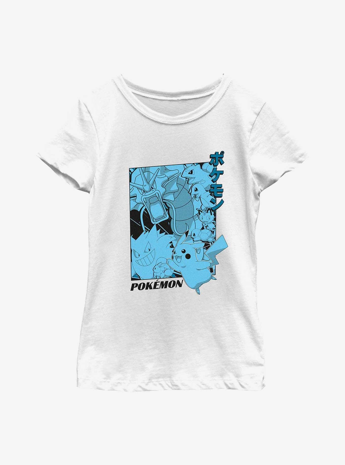 Pokemon All Stars Manga Style Youth Girls T-Shirt, WHITE, hi-res