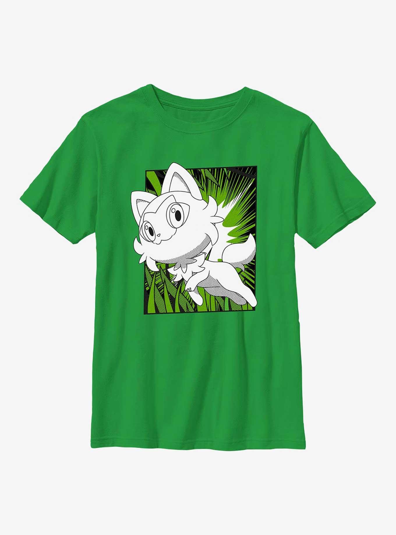 Pokemon Sprigatito Manga Style Youth T-Shirt, KELLY, hi-res