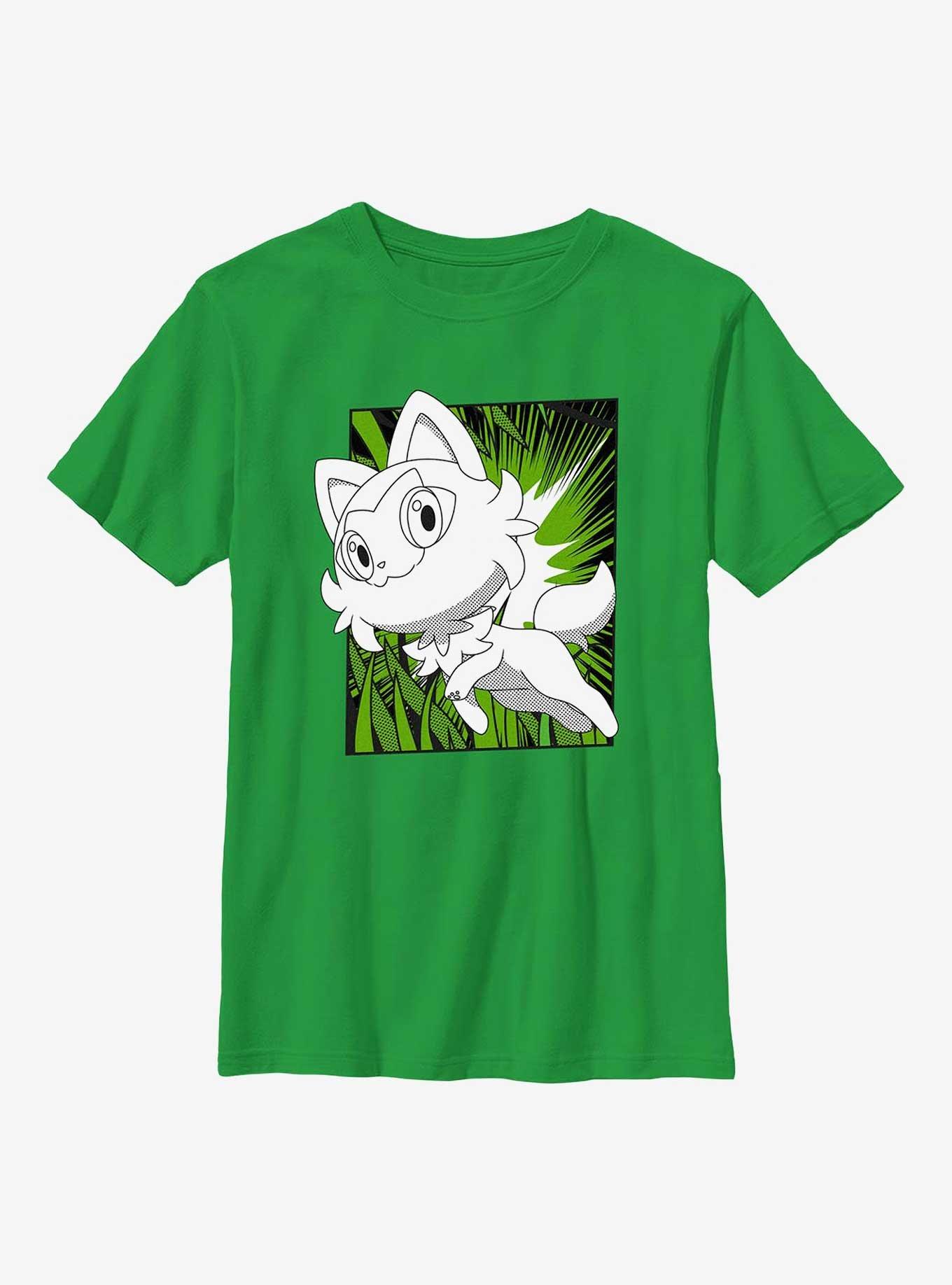 Pokemon Sprigatito Manga Style Youth T-Shirt, , hi-res