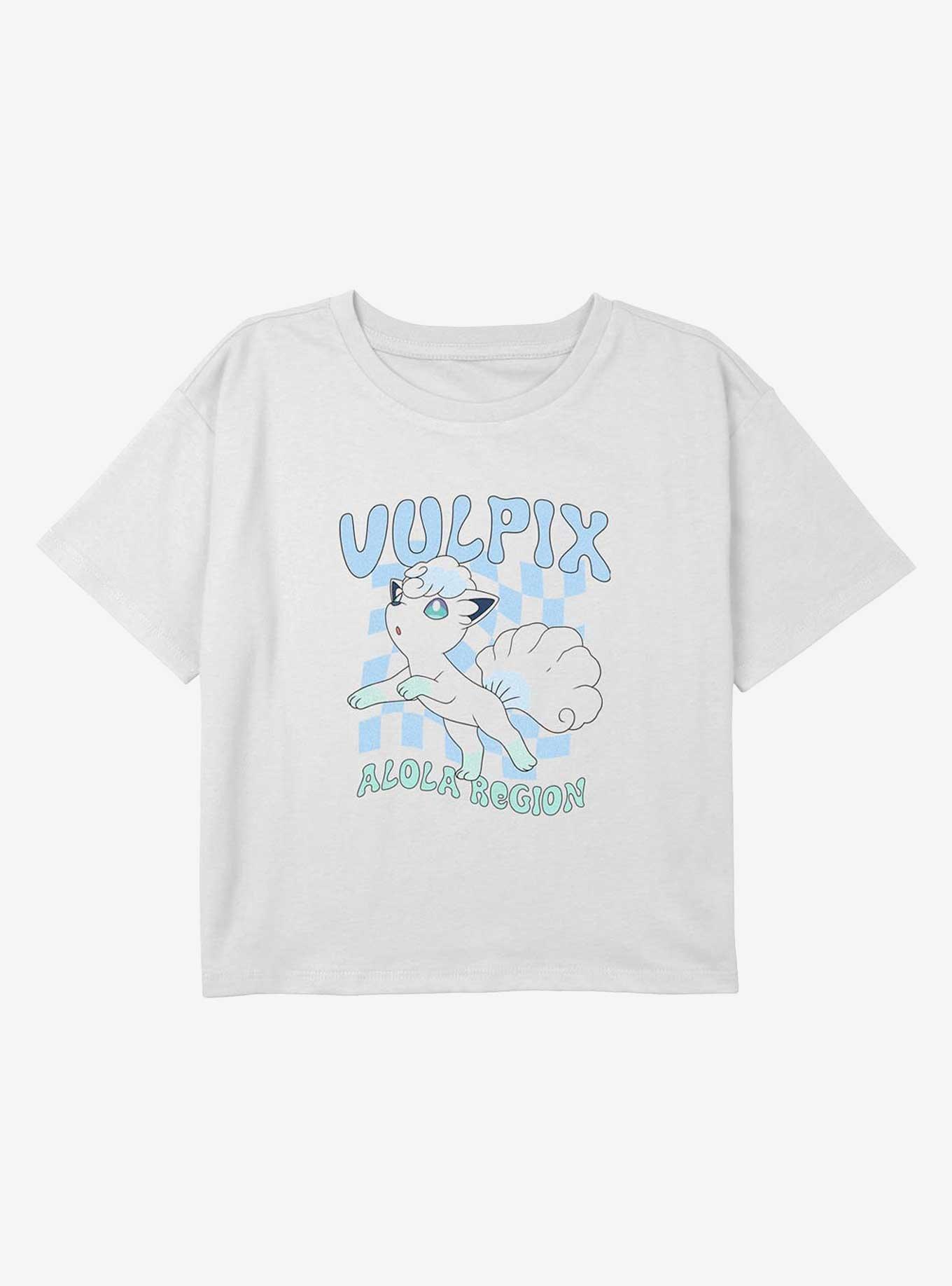 Pokemon Alola Region Vulpix Youth Girls Boxy Crop T-Shirt, , hi-res