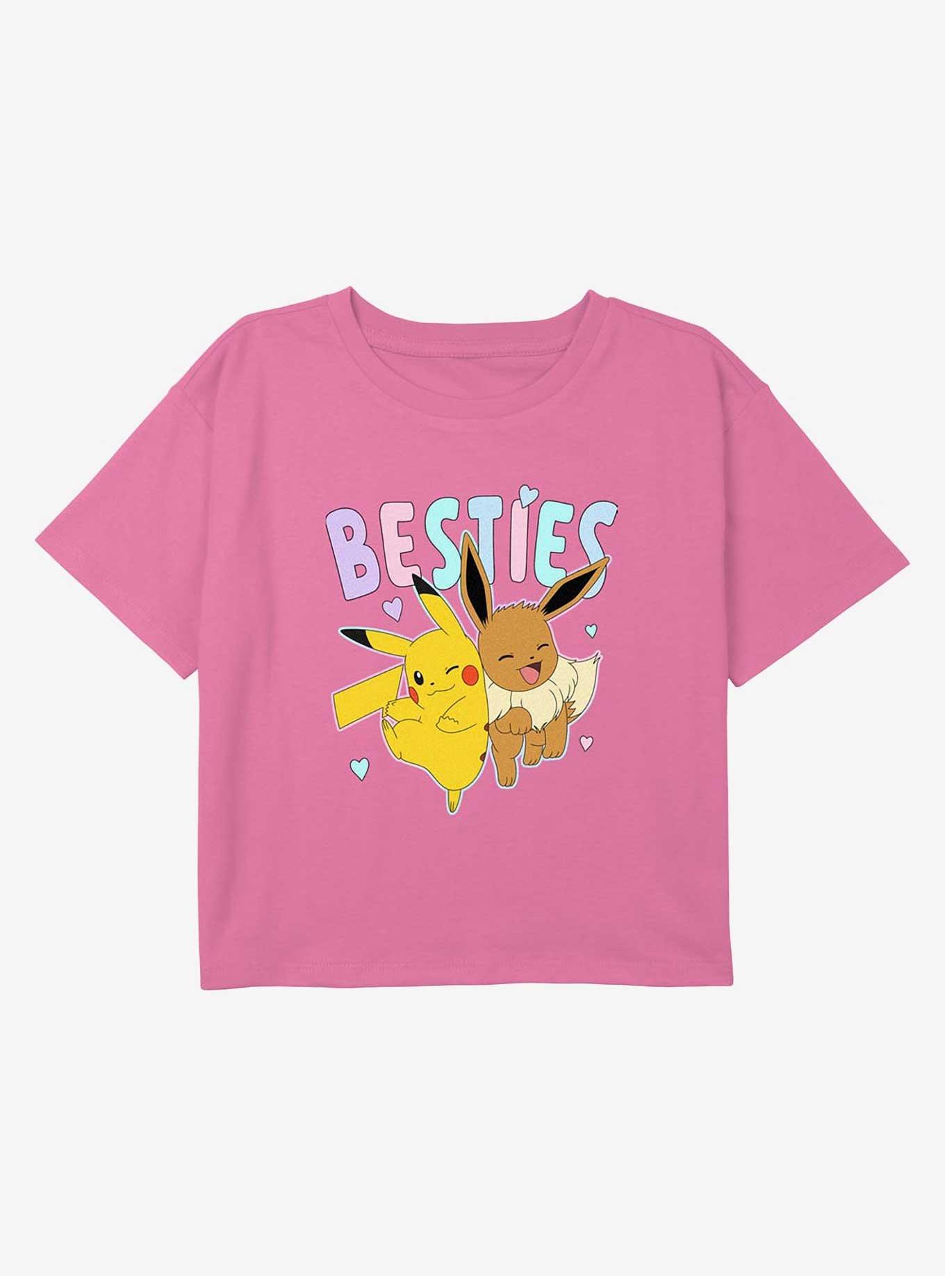 Pokemon Besties Pikachu Eevee Youth Girls Boxy Crop T-Shirt, , hi-res