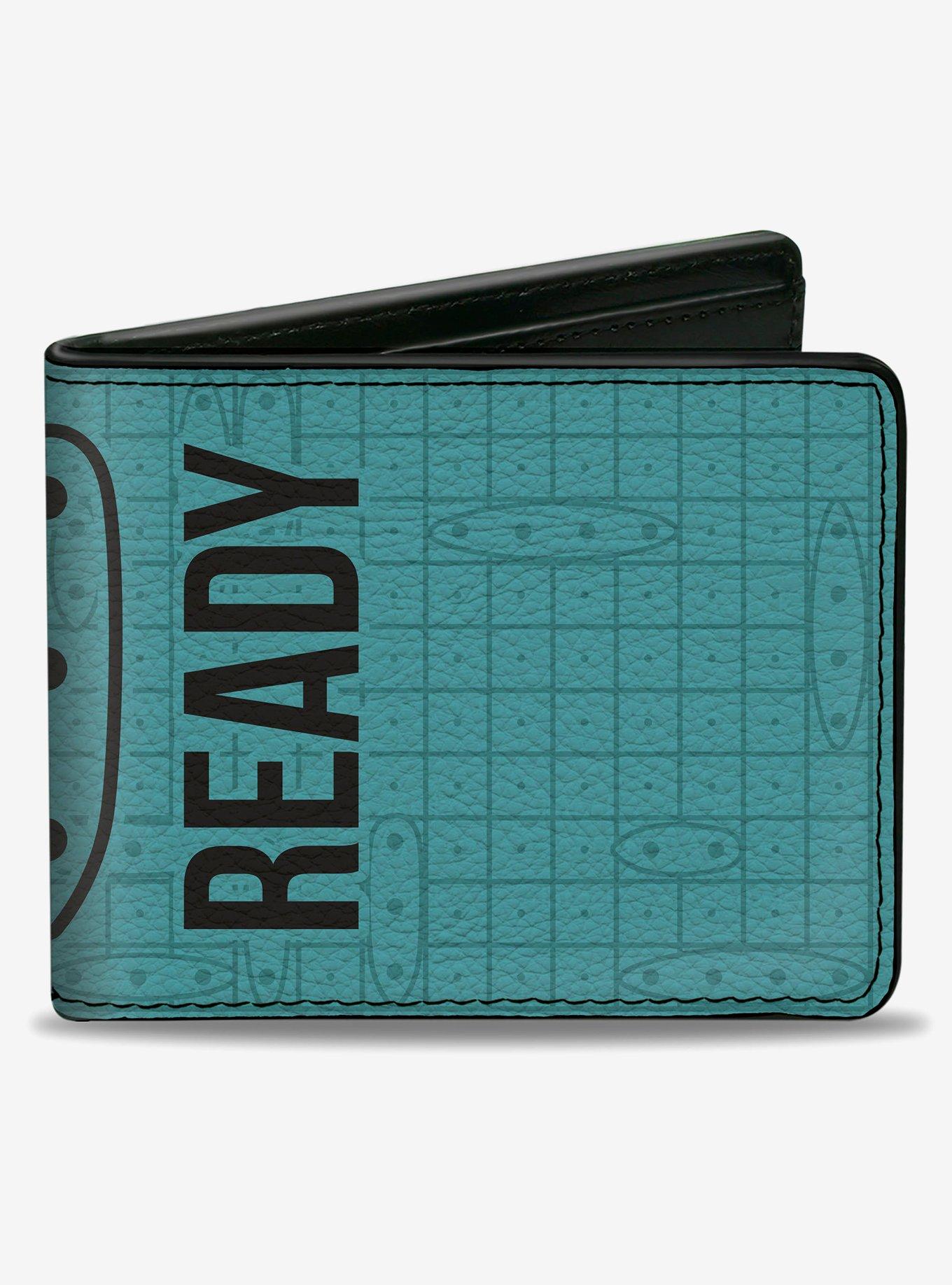 Battleship Battle Ready Grids and Ships White Blue Black Bifold Wallet, , hi-res