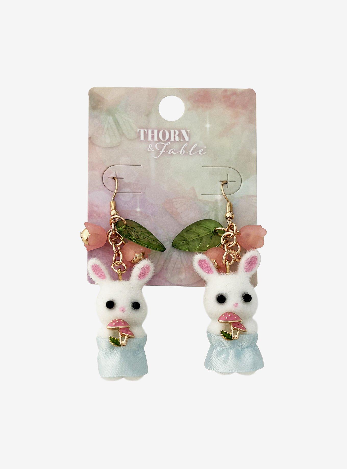 Thorn & Fable Mushroom Bunnies Drop Earrings, , hi-res