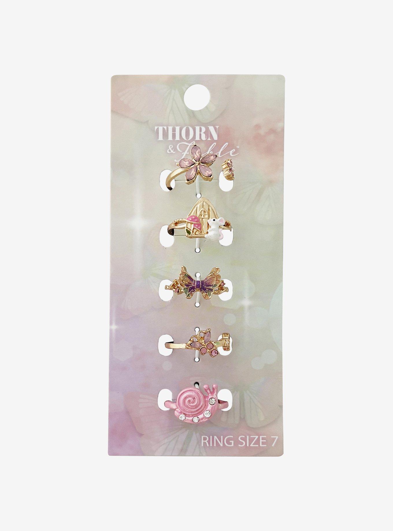 Thorn & Fable Ethereal Cottagecore Ring Set, , hi-res