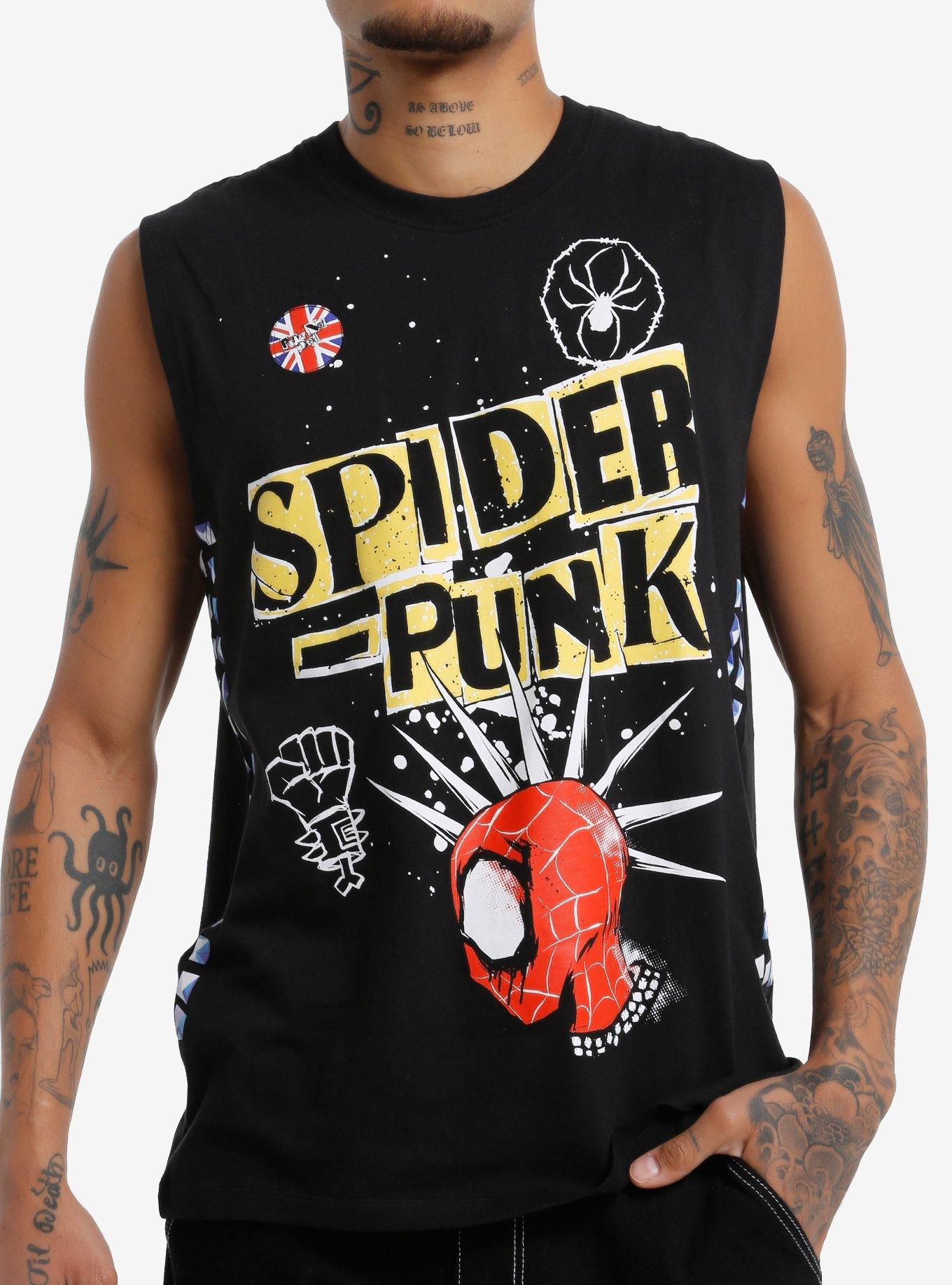 Marvel Spider-Man: Across The Spider-Verse Spider-Punk Muscle Tank Top, BLACK, hi-res