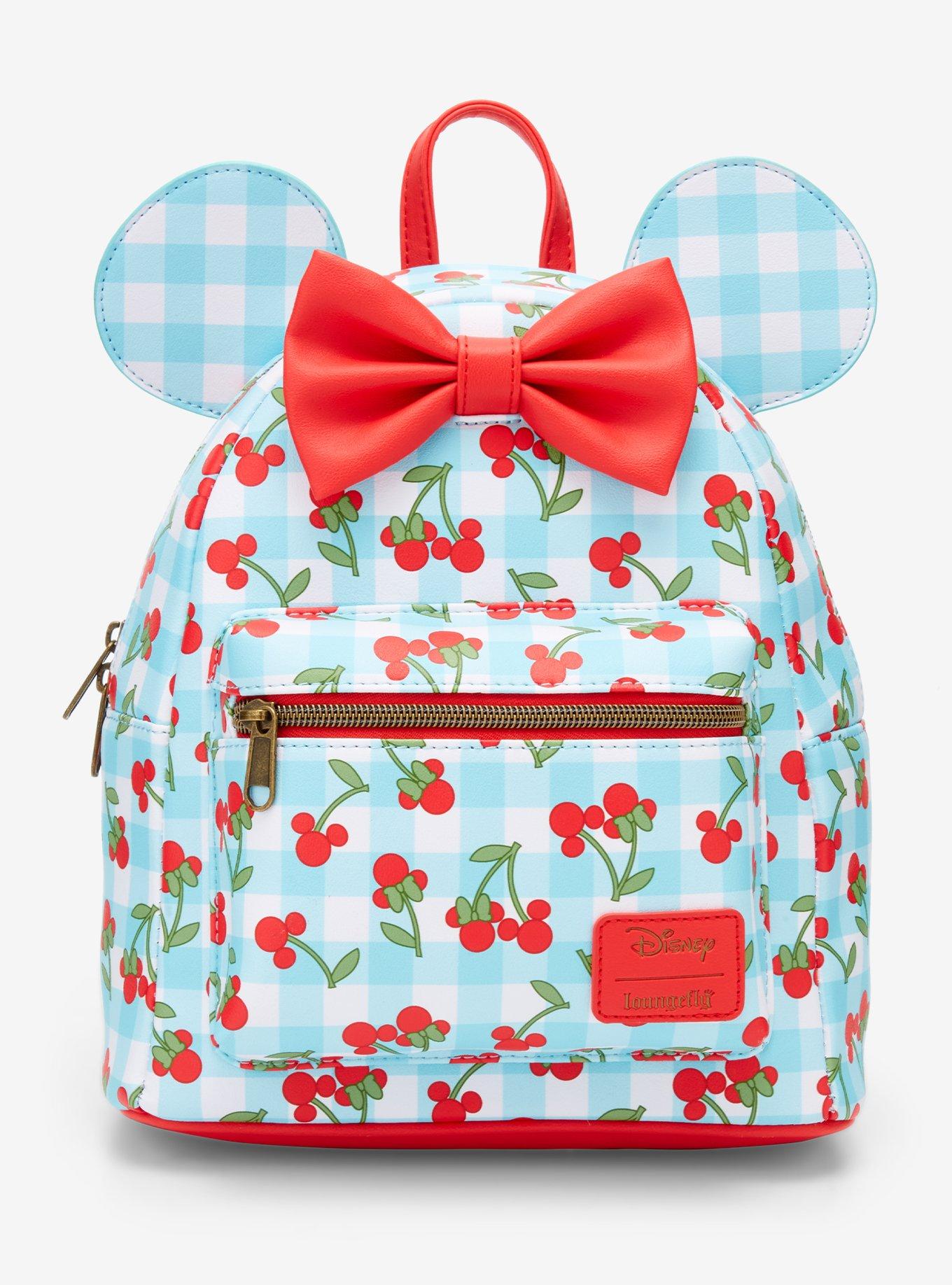 Loungefly Disney Minnie Mouse Gingham Cherry Mini Backpack, , hi-res