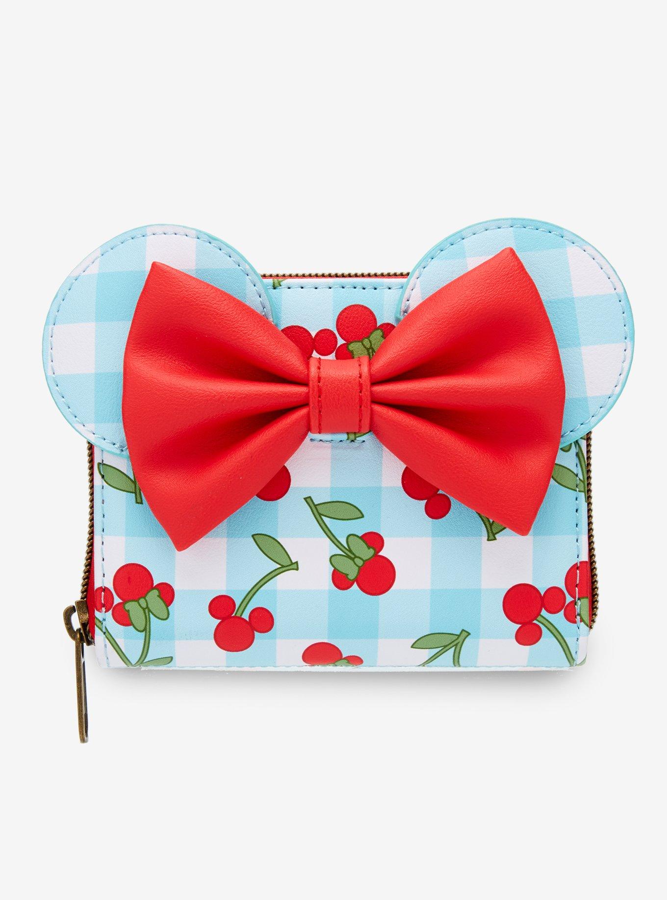 Loungefly Disney Minnie Mouse Gingham Cherry Mini Wallet, , hi-res