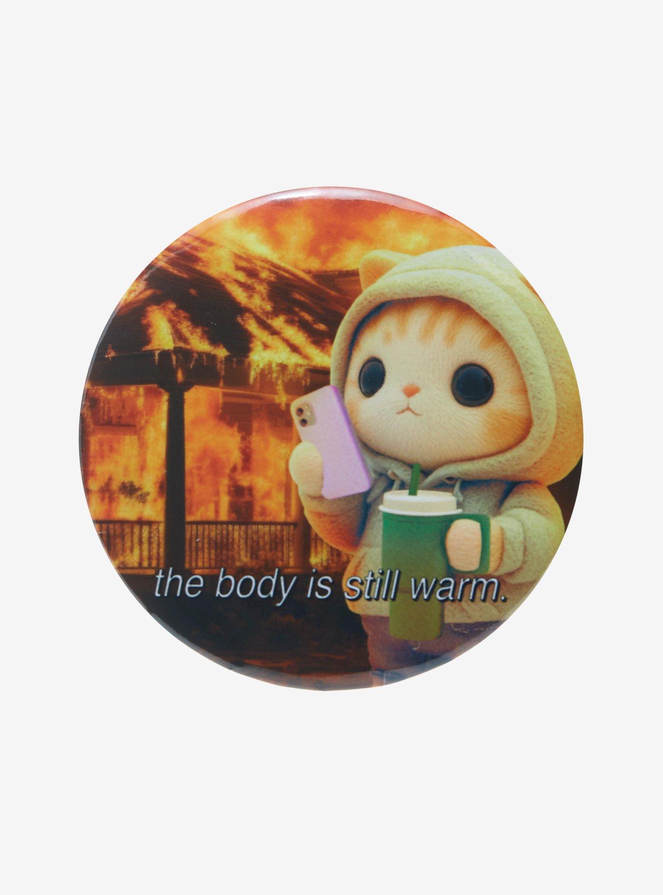 Cat Figure Warm Body 3 Inch Button, , hi-res