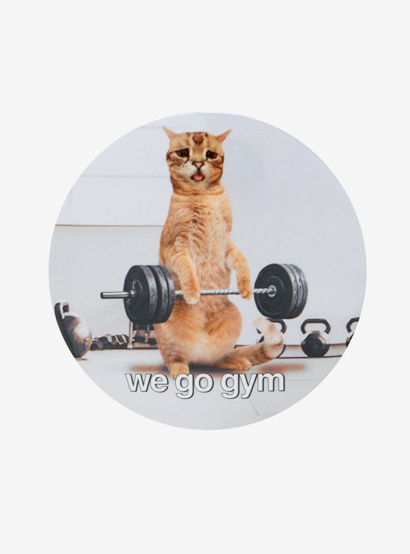 We Go Gym Cat 3 Inch Button, , hi-res