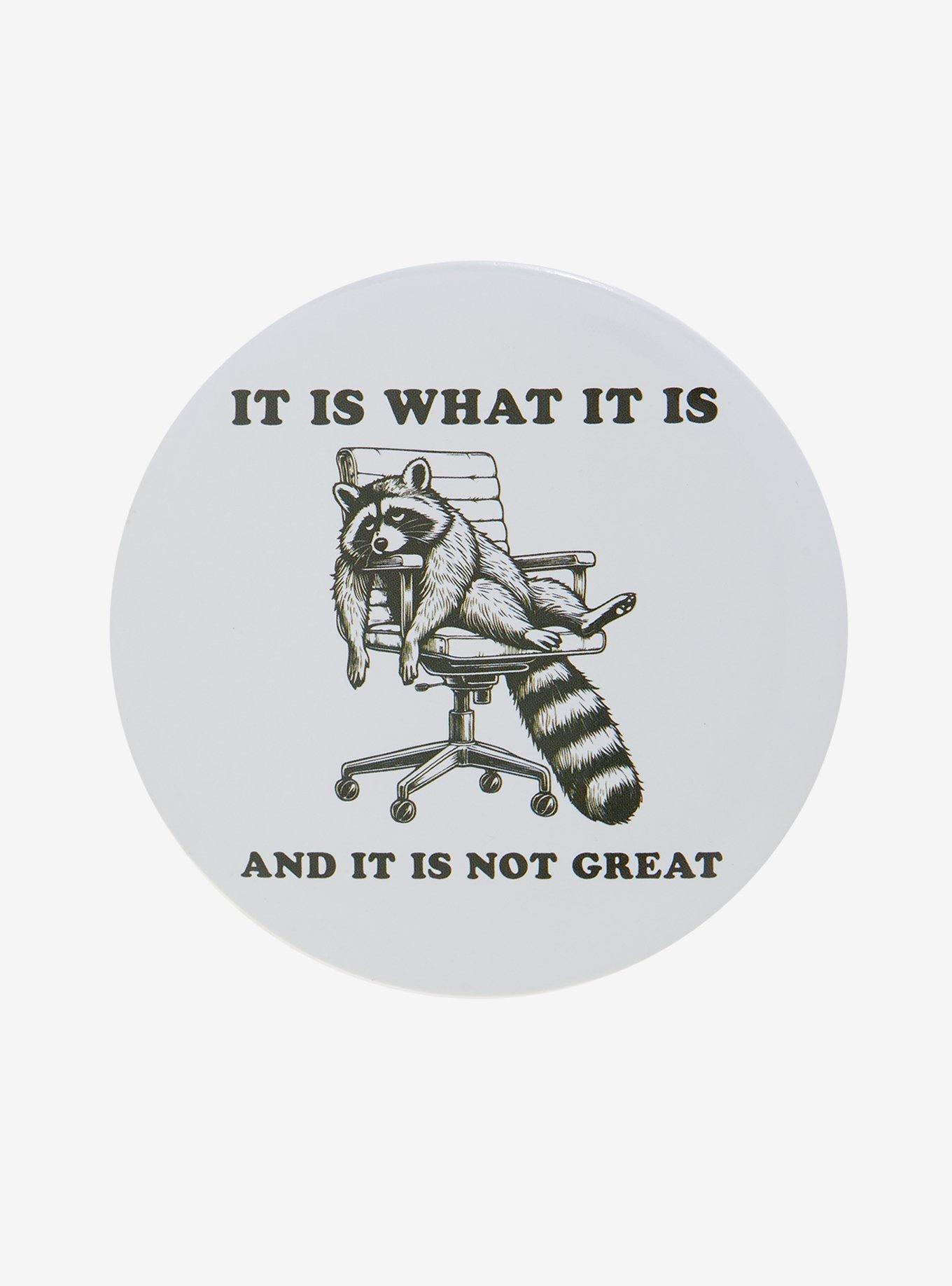 It Is What It Is Raccoon 3 Inch Button, , hi-res