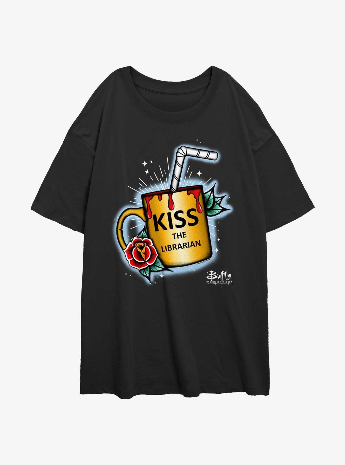 Buffy The Vampire Slayer Kiss The Librarian Girls Oversized T-Shirt, , hi-res