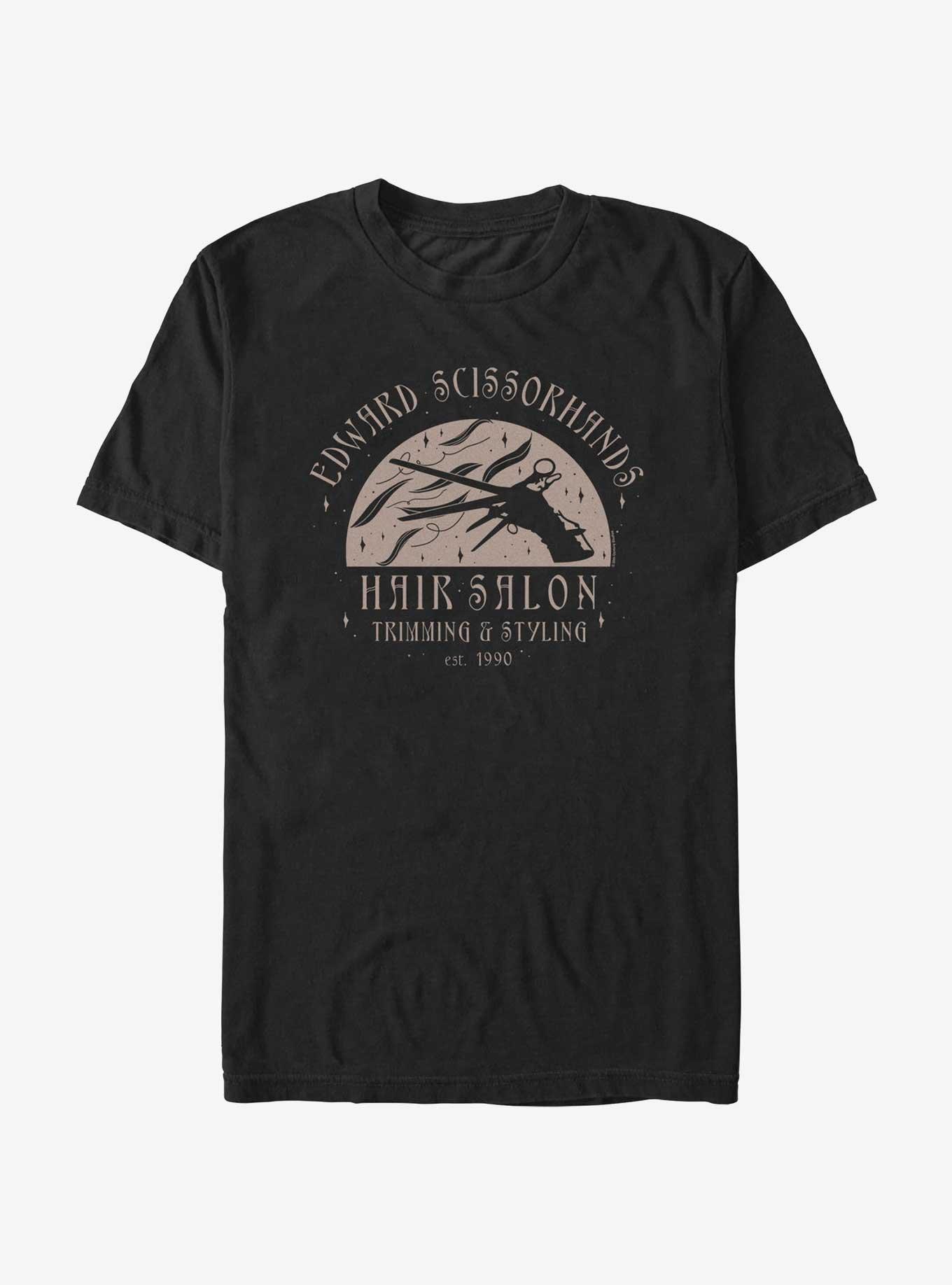 Edward Scissorhands Hair Salon T-Shirt, BLACK, hi-res