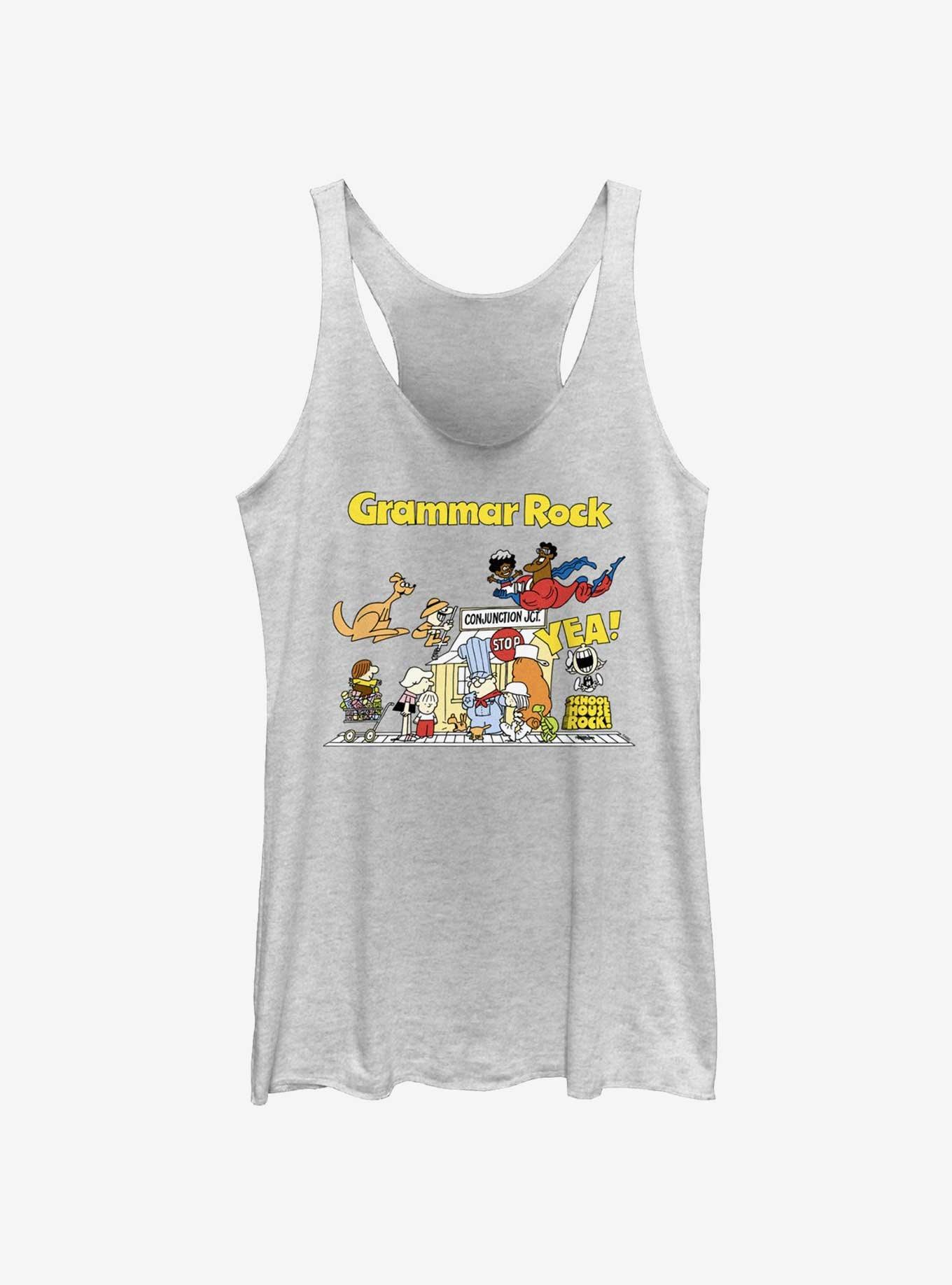 Schoolhouse Rock Grammar Rock Group Girls Tank, WHITE HTR, hi-res