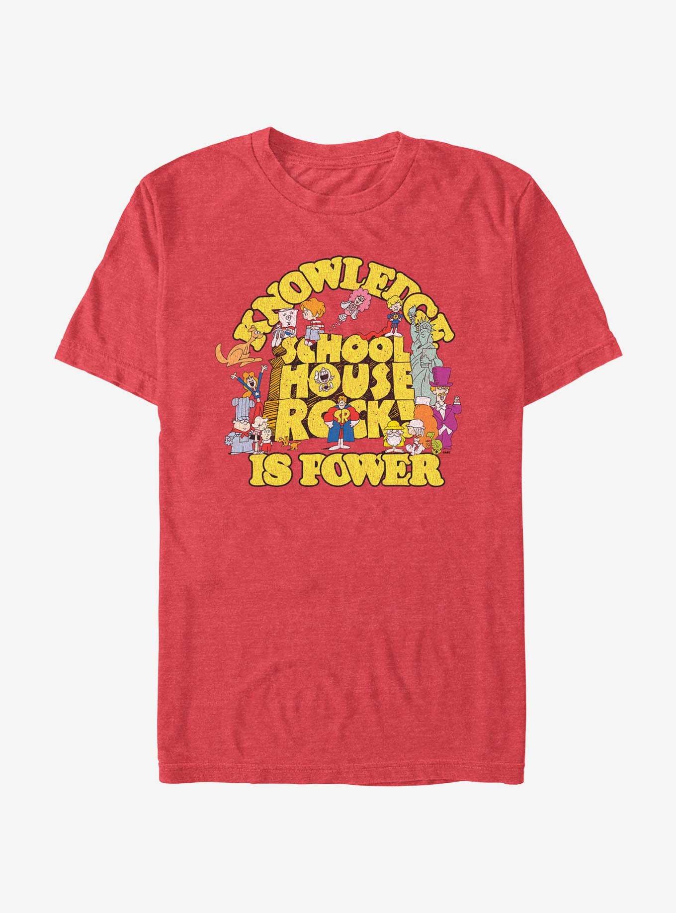 Schoolhouse Rock Knowledge Is Power T-Shirt, RED HTR, hi-res