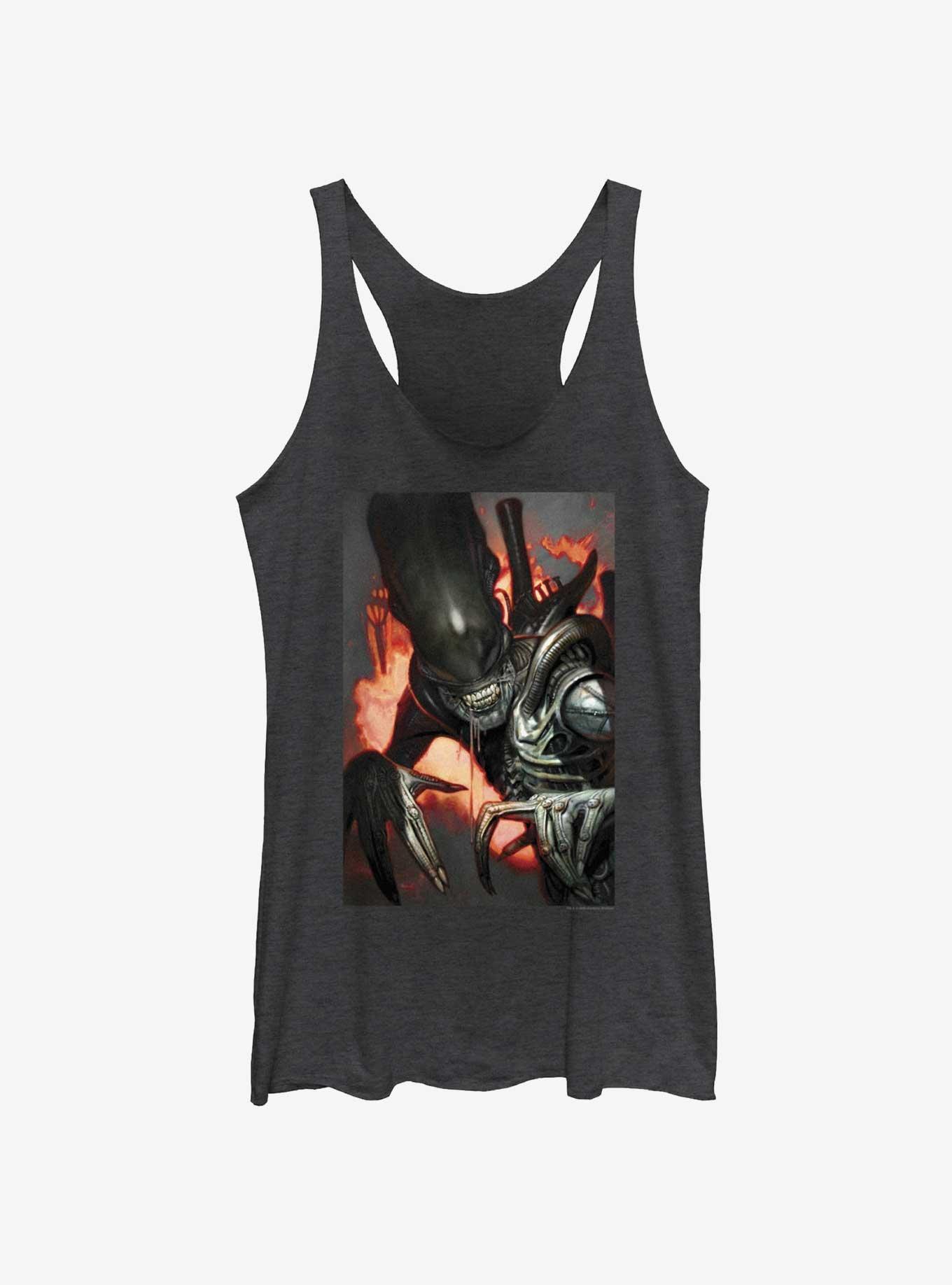 Alien Xenomorph Breached Girls Tank, BLK HTR, hi-res