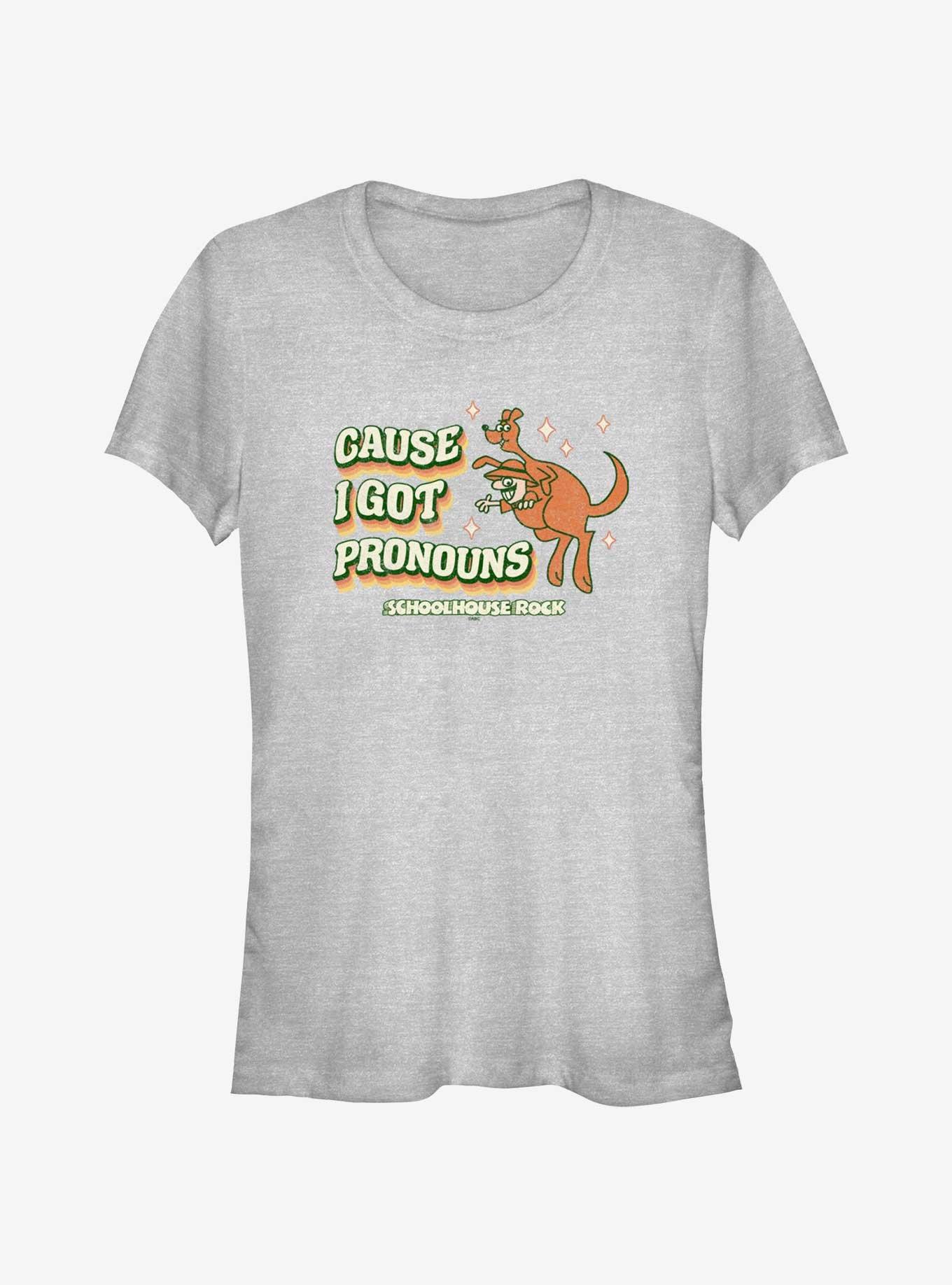 Schoolhouse Rock Ask My Pronouns Girls T-Shirt, ATH HTR, hi-res
