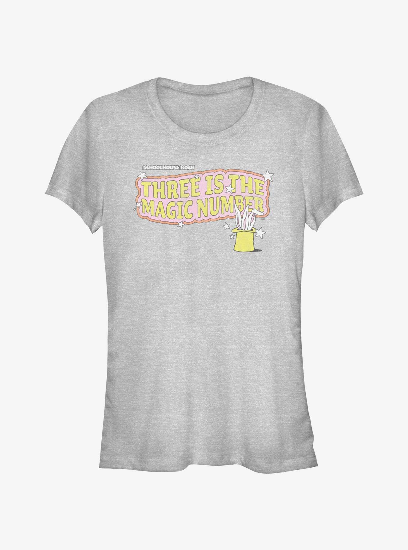 Schoolhouse Rock Three Is A Magic Number Girls T-Shirt, ATH HTR, hi-res