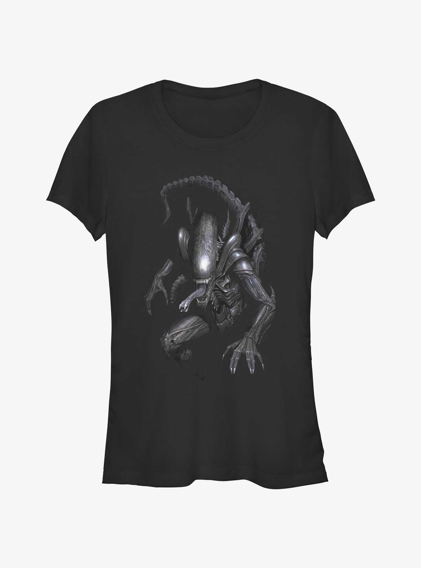 Alien Xenomorph In Shadows Girls T-Shirt, BLACK, hi-res