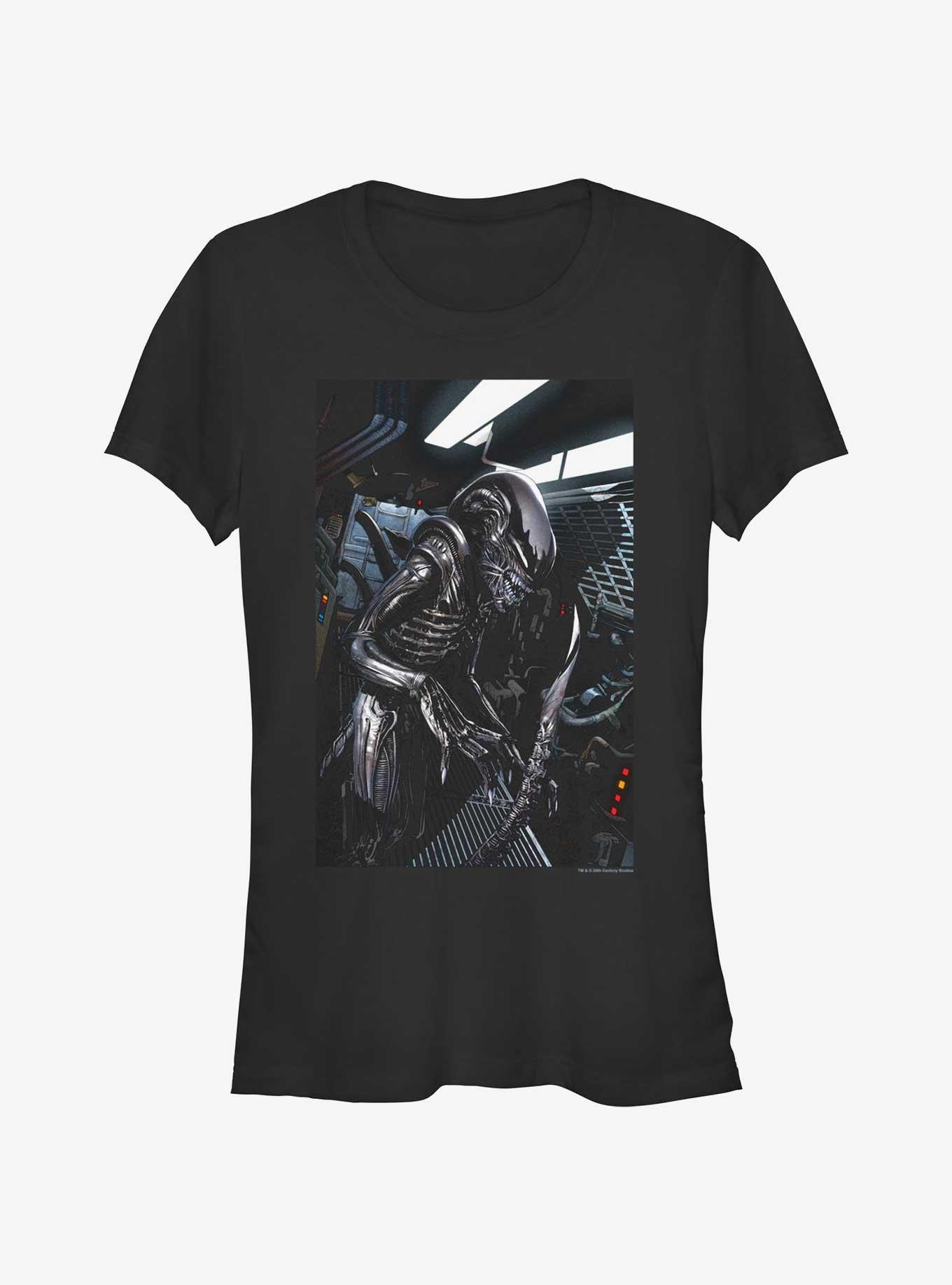 Alien Xenomorph In Space Ship Girls T-Shirt, , hi-res