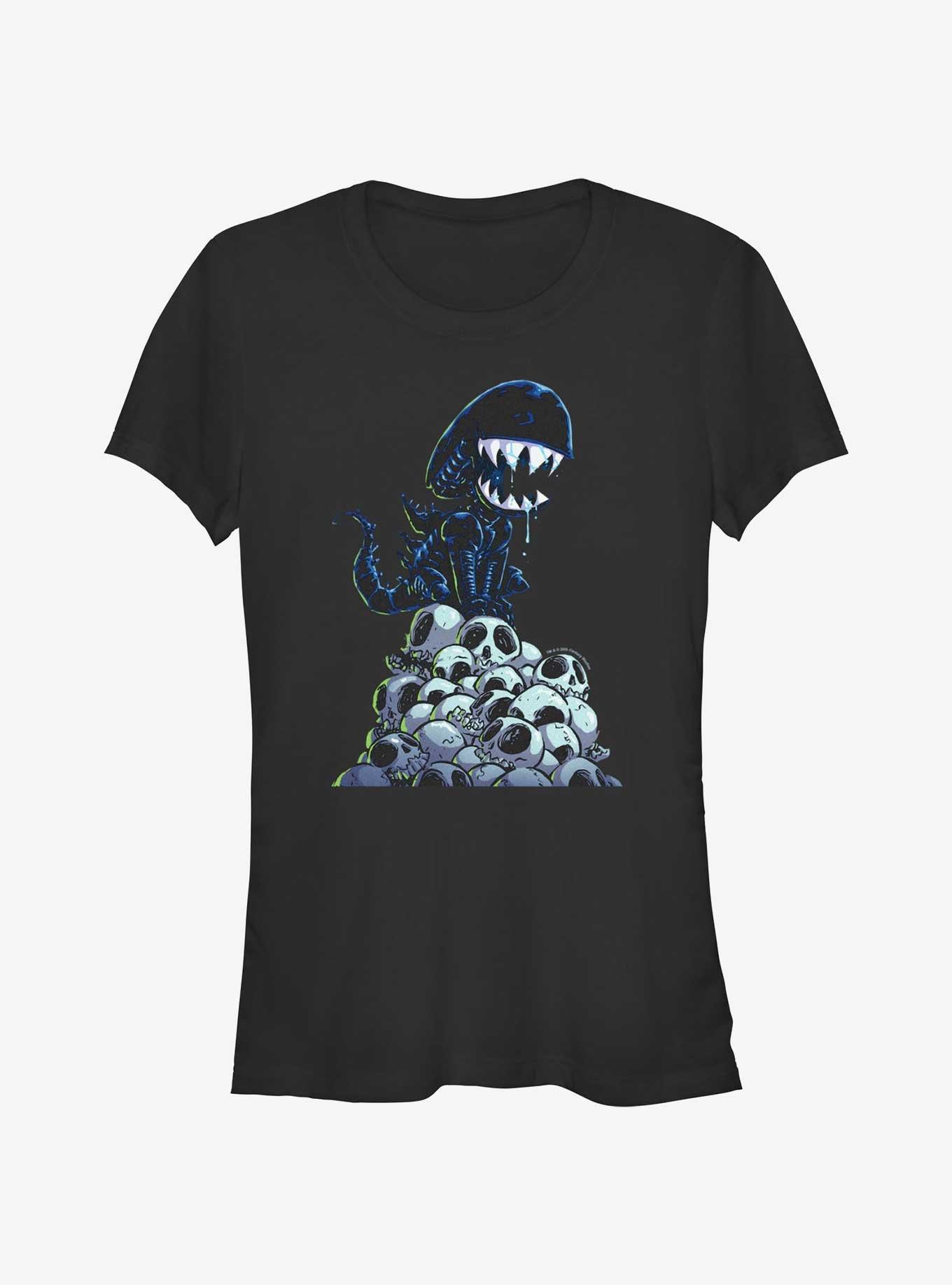 Alien Xenomorph In Skull Mountain Girls T-Shirt, , hi-res