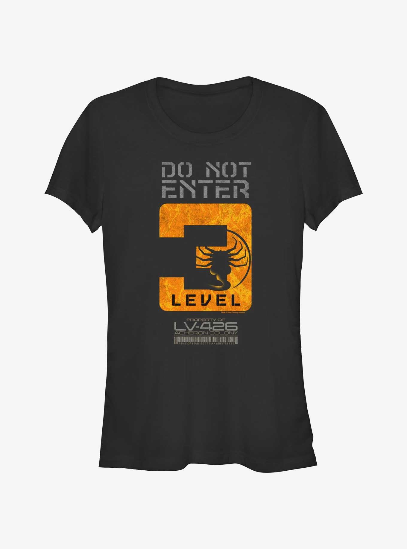 Alien Do Not Enter Level 3 Girls T-Shirt, BLACK, hi-res