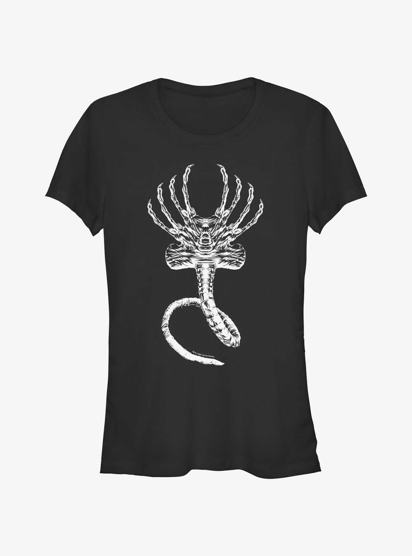 Alien Face Hugger Extended Girls T-Shirt, BLACK, hi-res
