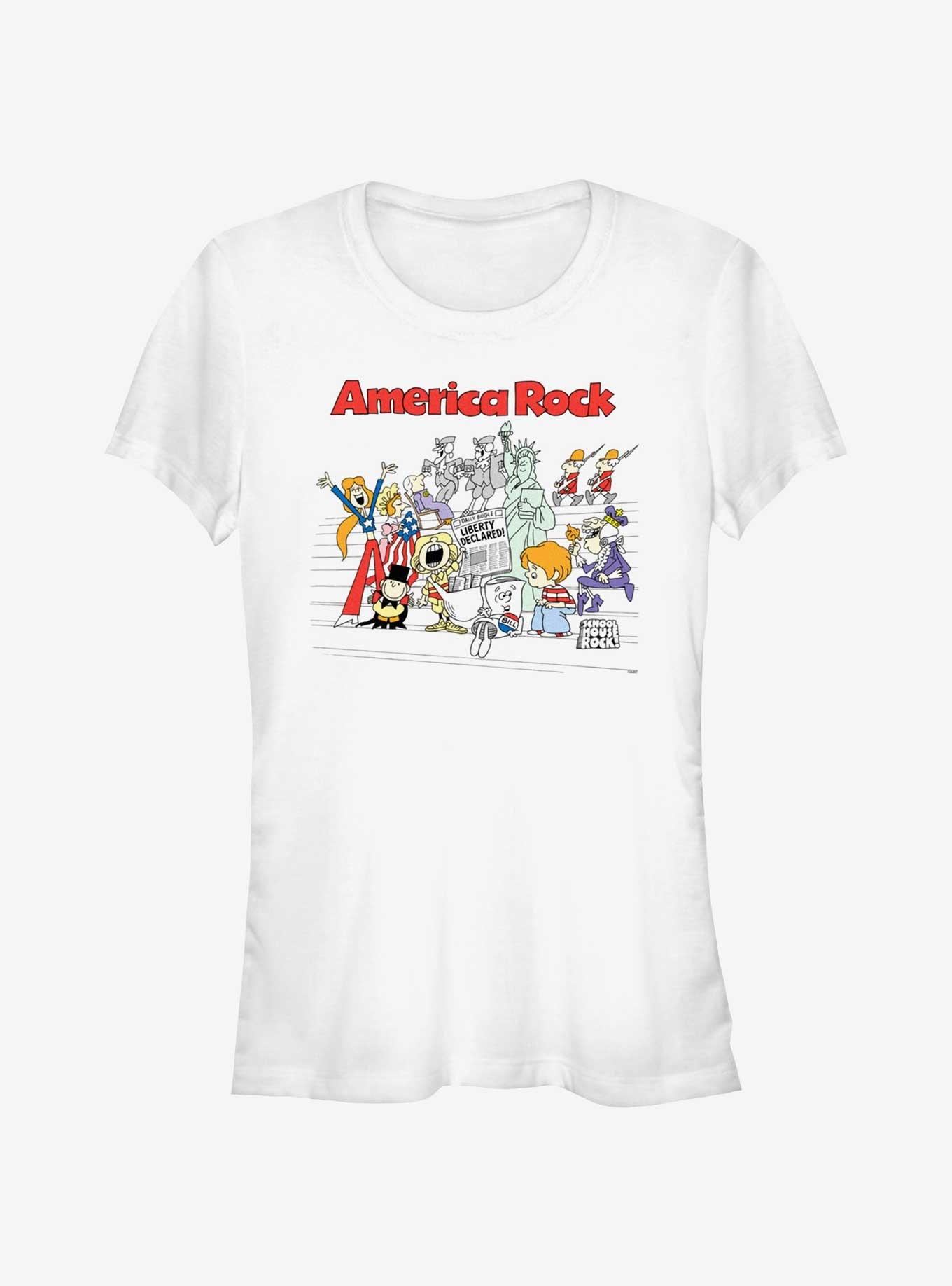 Schoolhouse Rock America Rock Group Girls T-Shirt, WHITE, hi-res