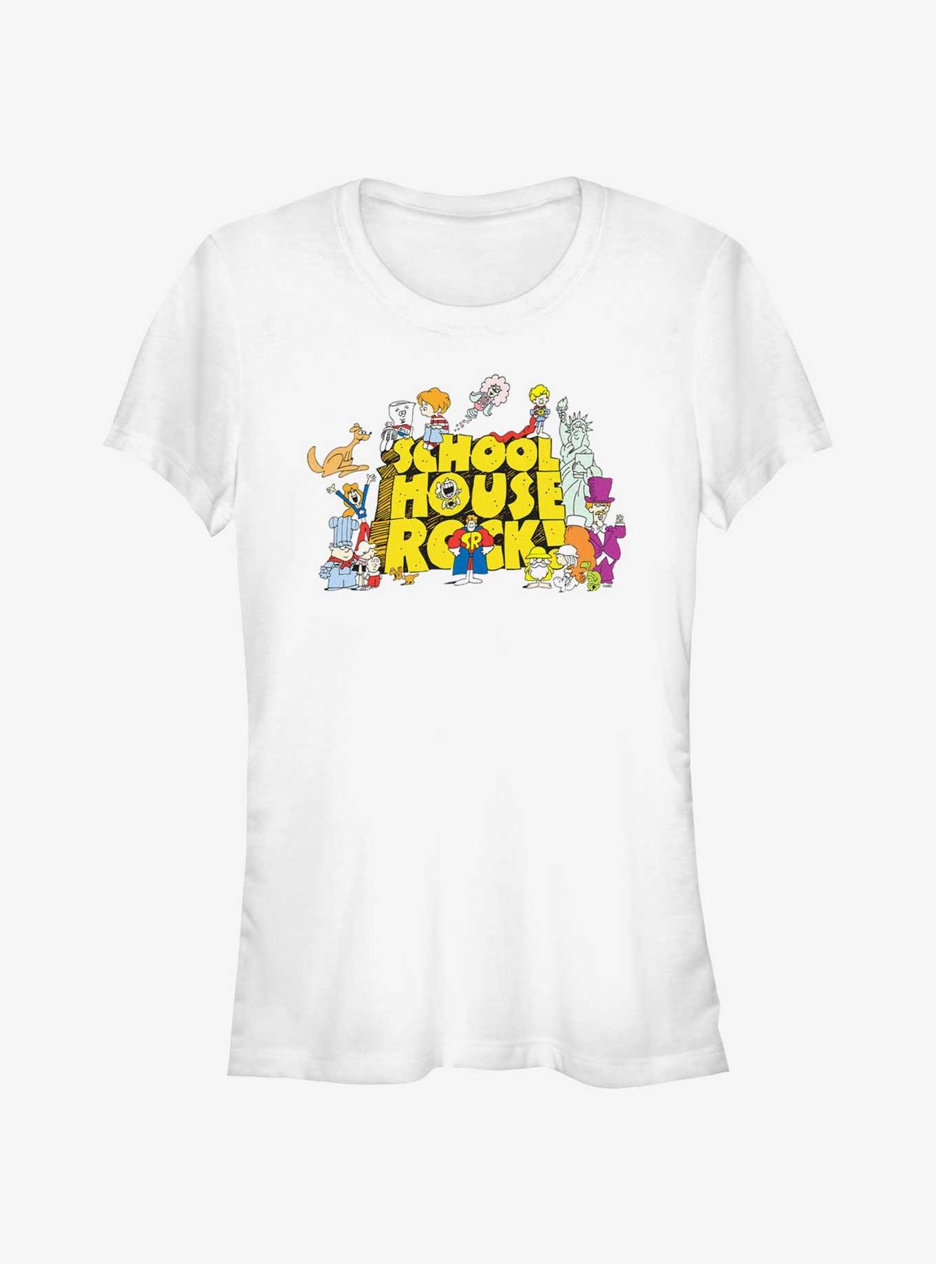 Schoolhouse Rock Group Logo Girls T-Shirt, WHITE, hi-res