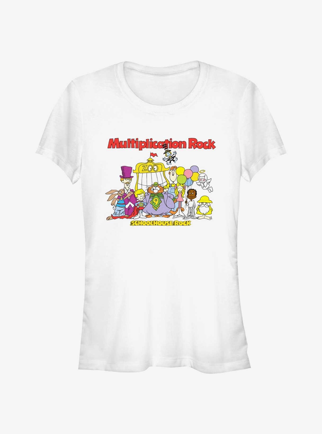 Schoolhouse Rock Multiplication Rock Group Girls T-Shirt, WHITE, hi-res