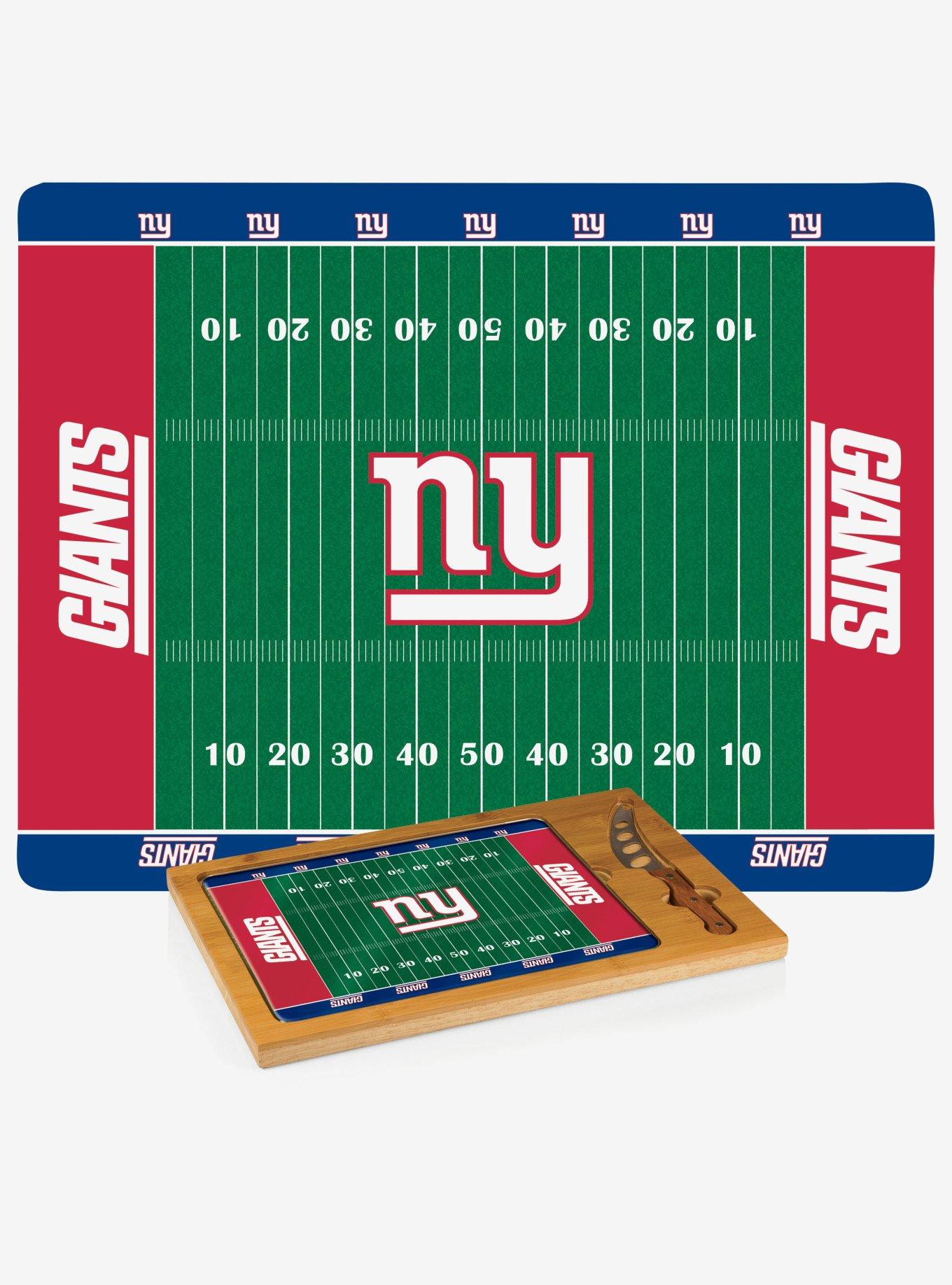 NFL New York Giants Football Field Glass Top Cutting Board & Knife, , hi-res